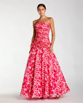 Prom Dresses Long Formal Prom Dress - 3D Floral Applique - Mac Duggal 56329 Grapefruit Multi-Chiffon-56329-Floral
