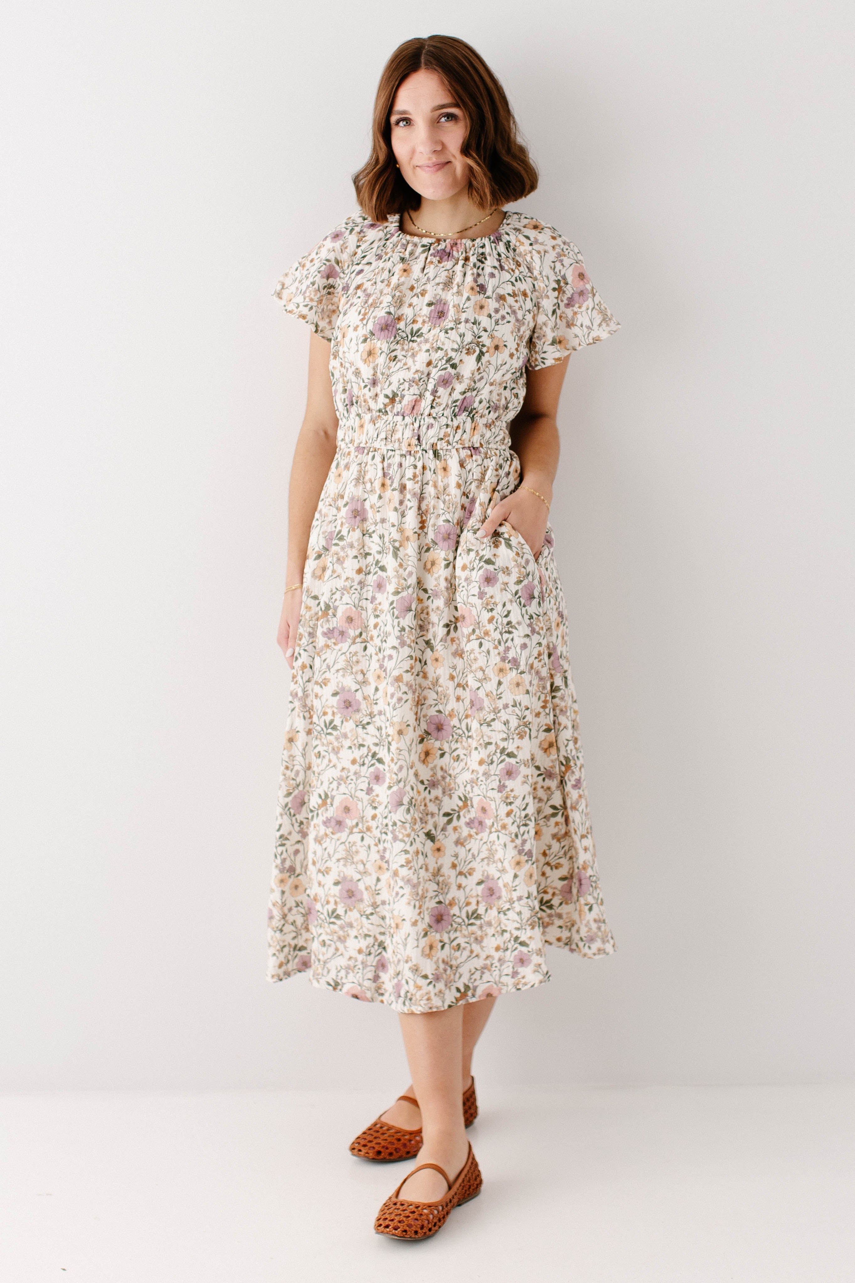 'Cynthia' Morning Glory Cotton Gauze Dress