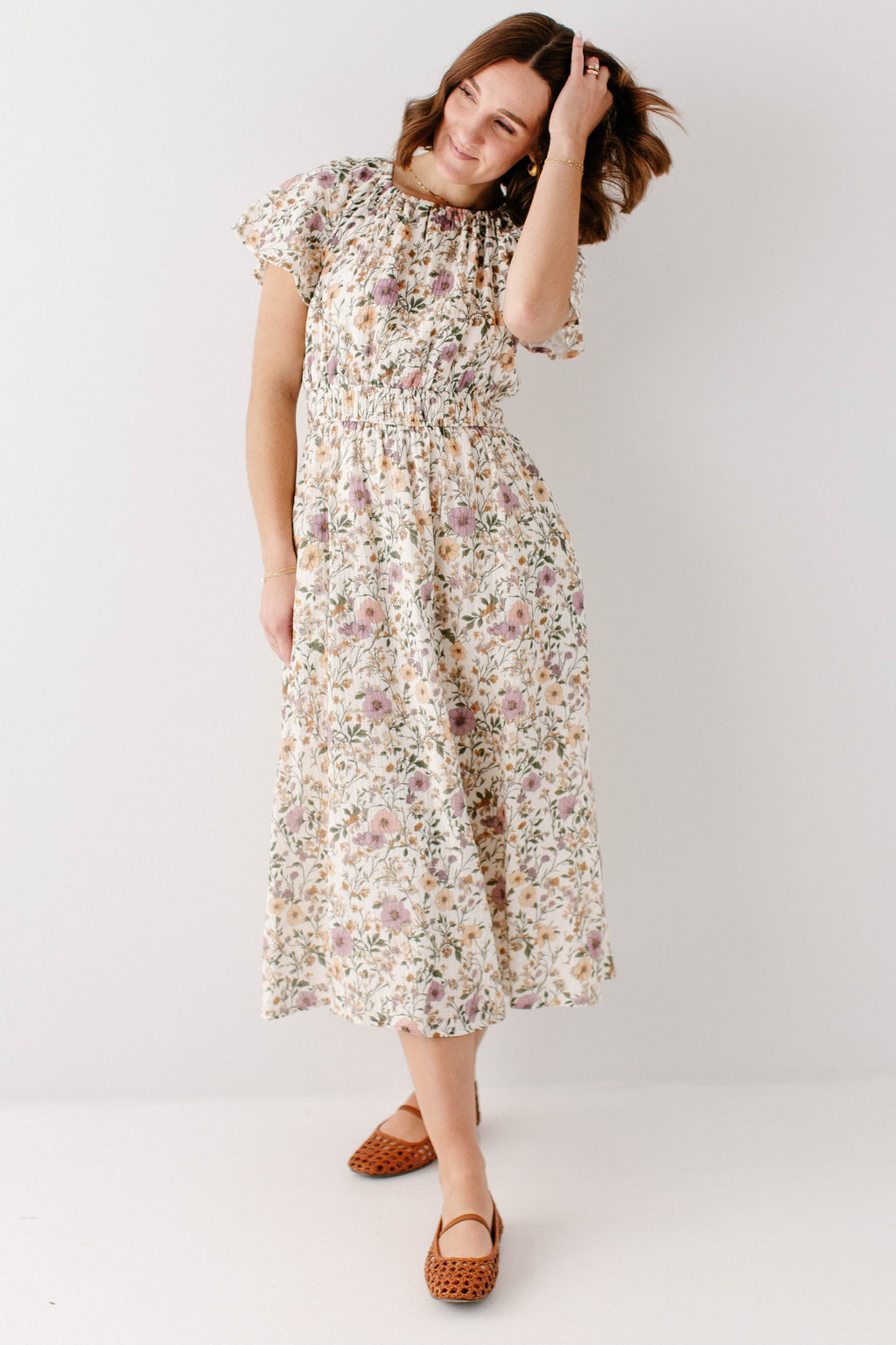 'Cynthia' Morning Glory Cotton Gauze Dress