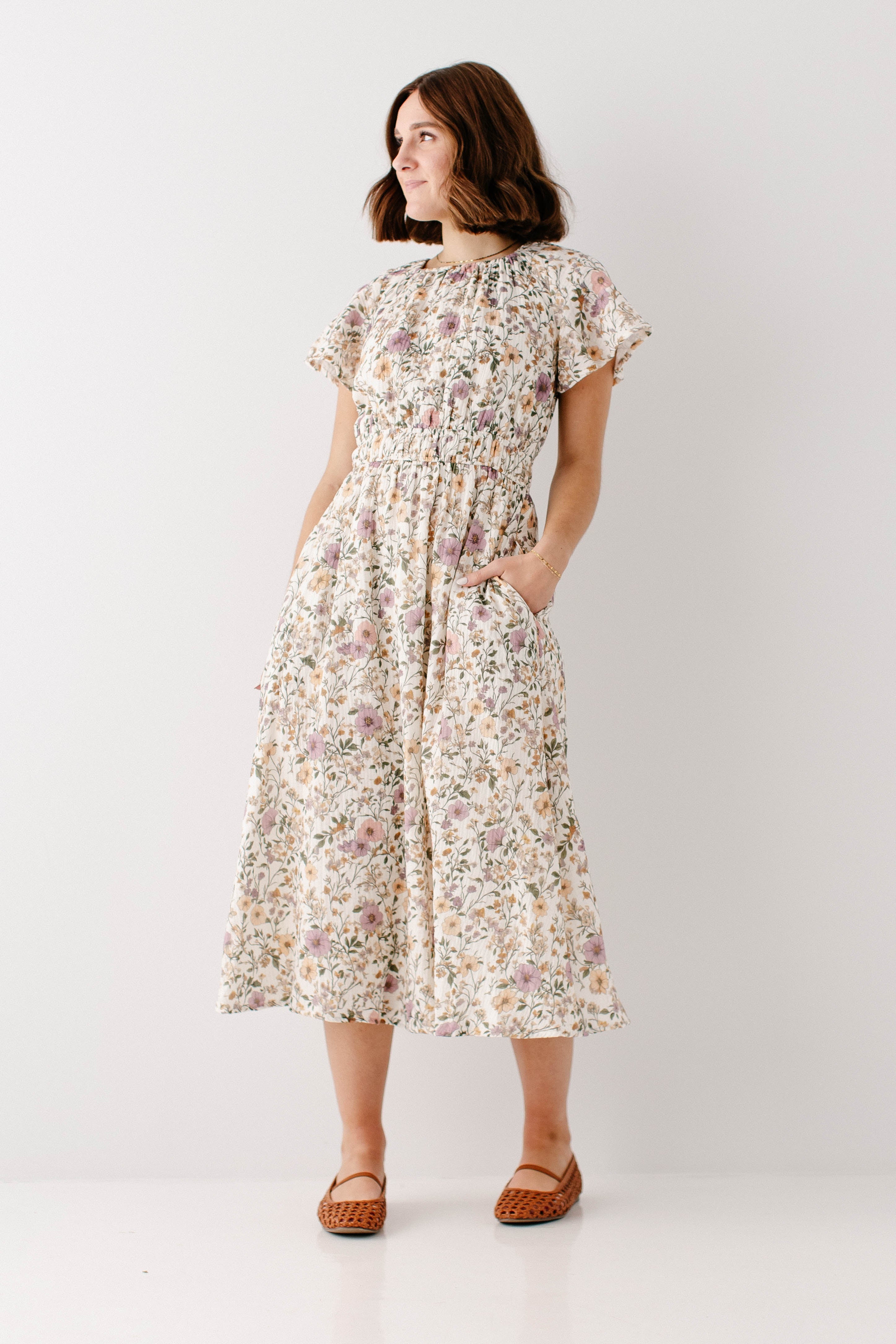 'Cynthia' Morning Glory Cotton Gauze Dress