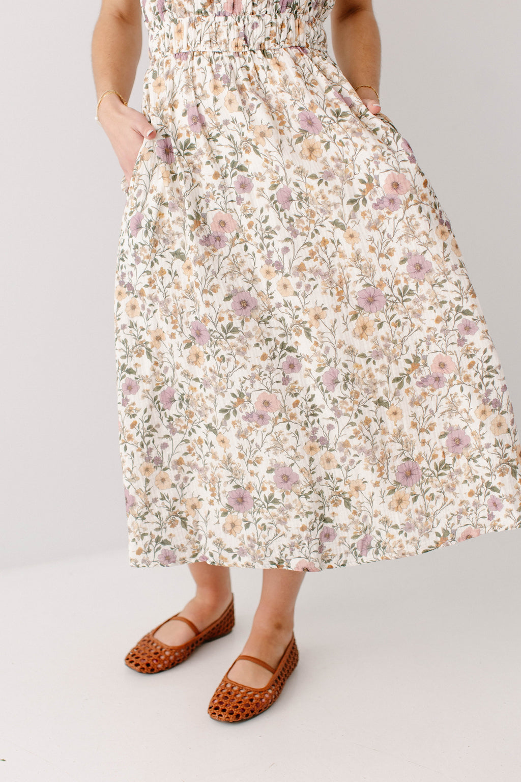 'Cynthia' Morning Glory Cotton Gauze Dress