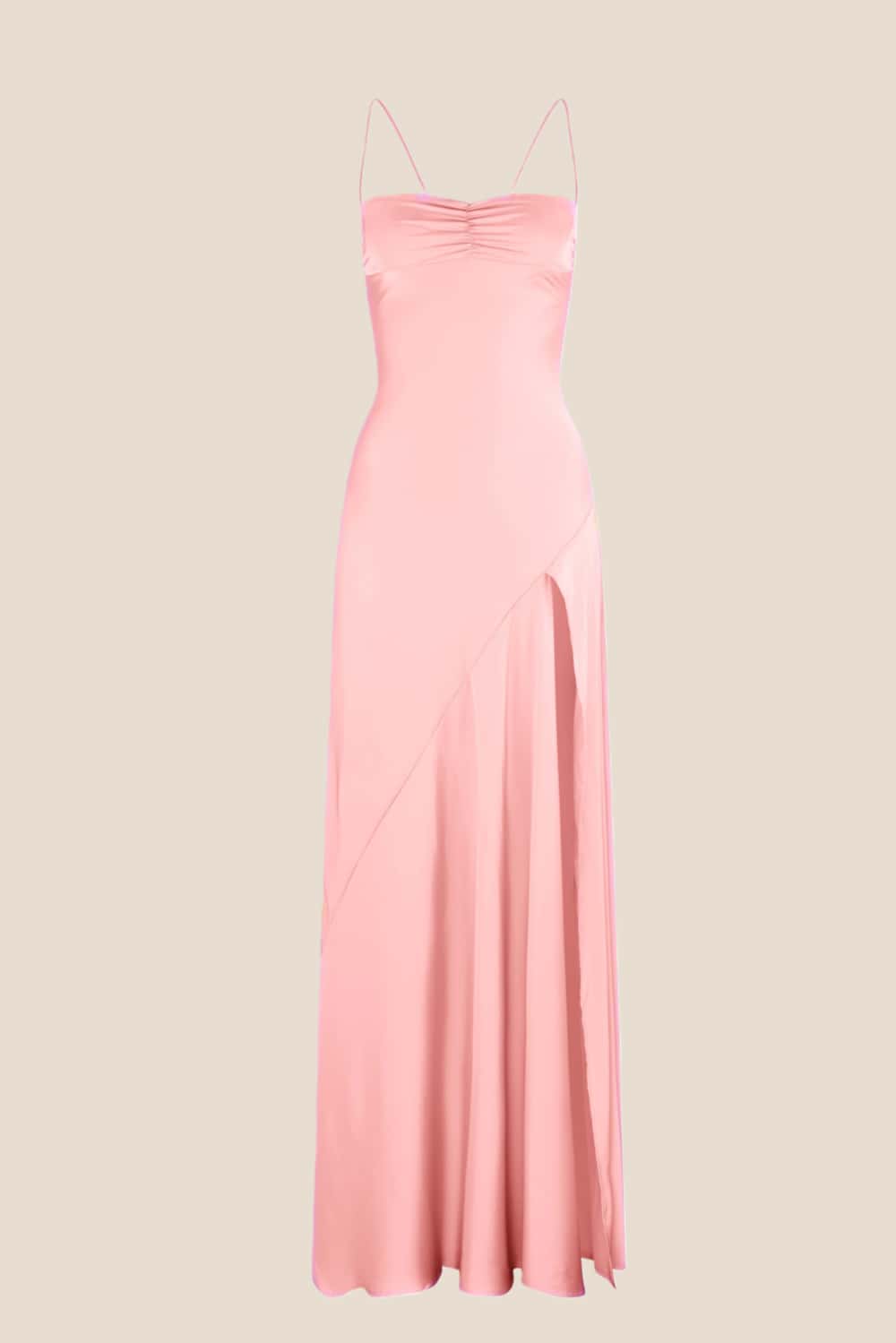 Spaghetti Straps Aqua Long Dress with Slit