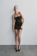 Maryk Mesh Mini Dress - Khaki
