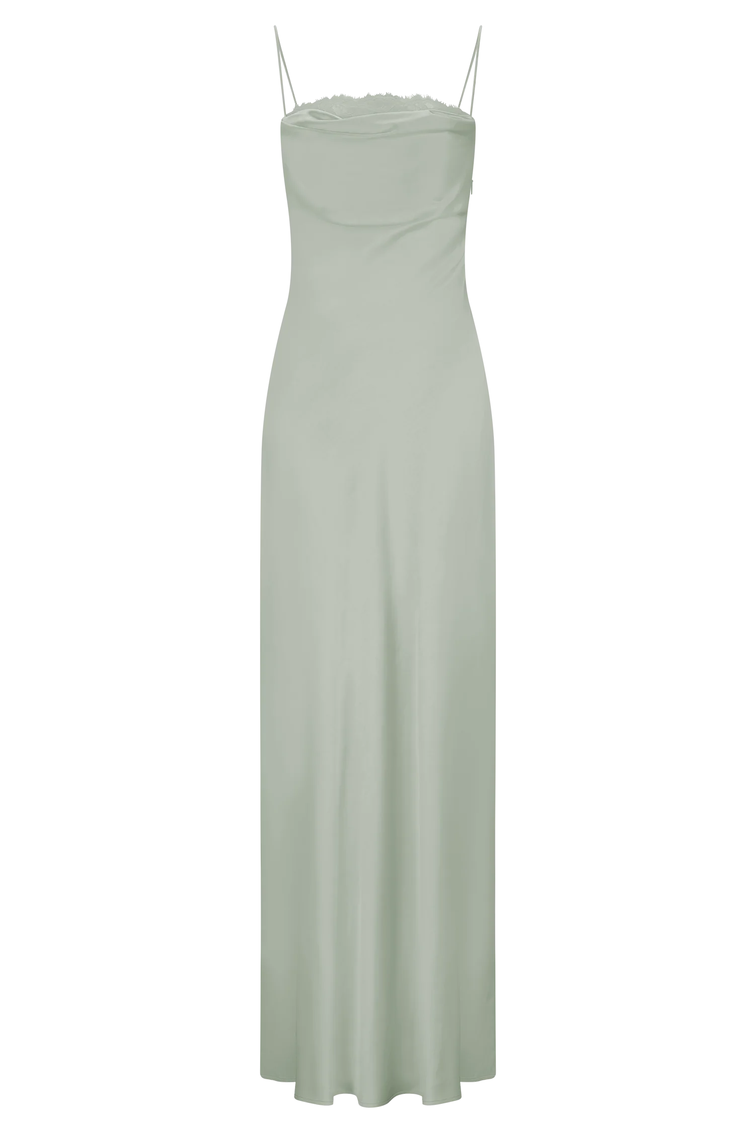 Isadora Lace & Satin Maxi Dress - Sage
