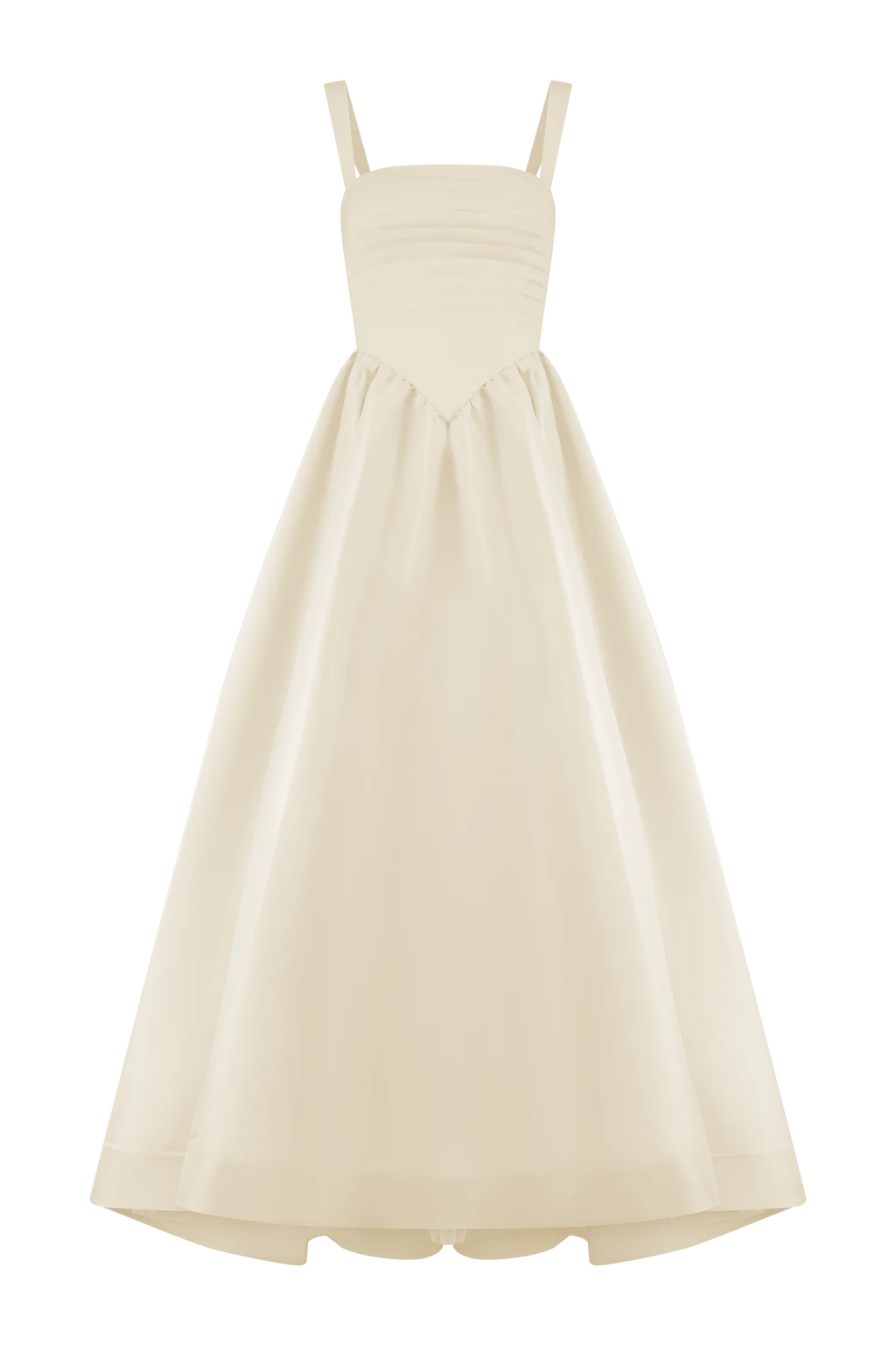 Carla Ruched Gown - Cream Ivory