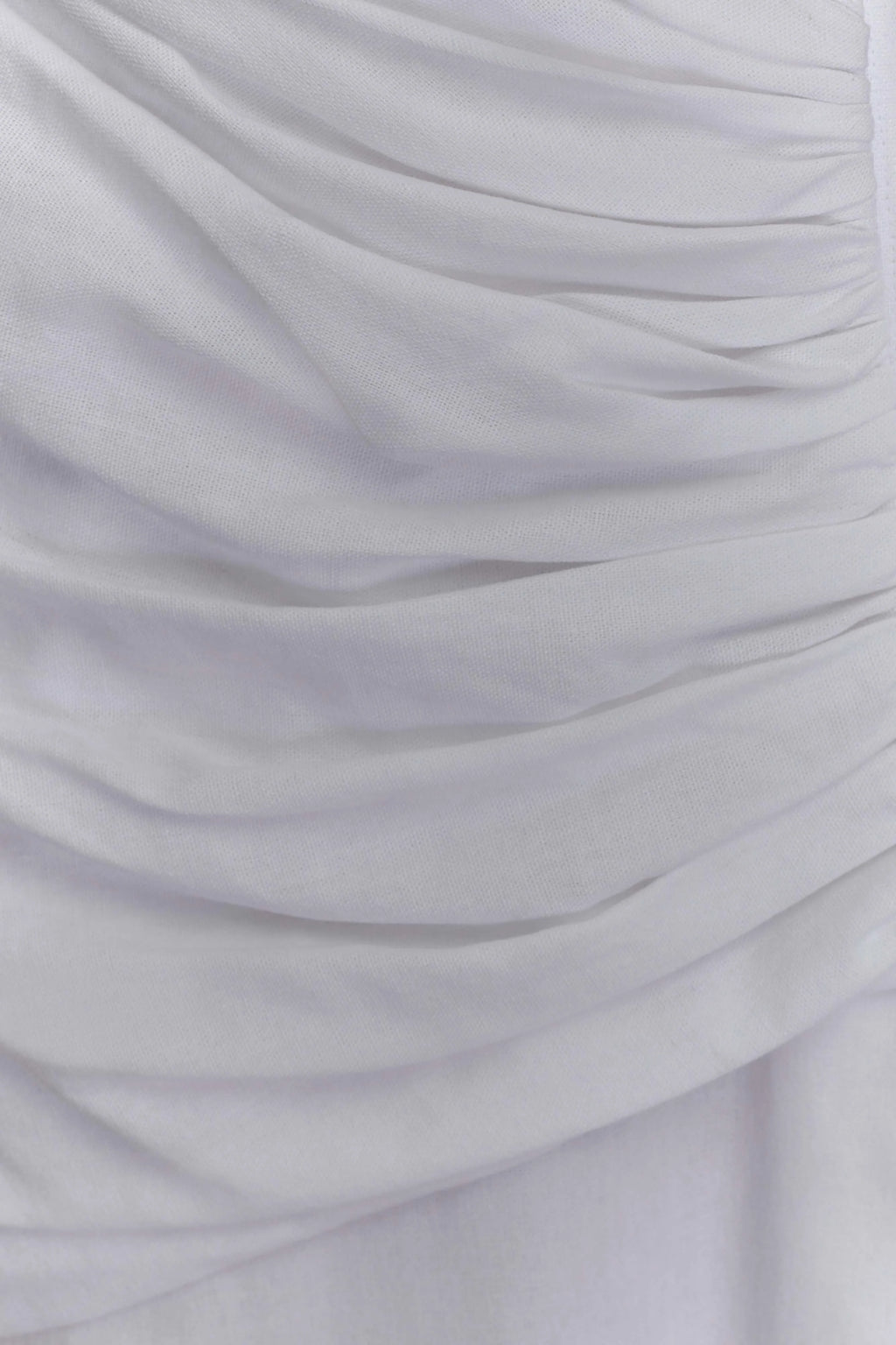 Dante Ruched Linen Midi Dress - White