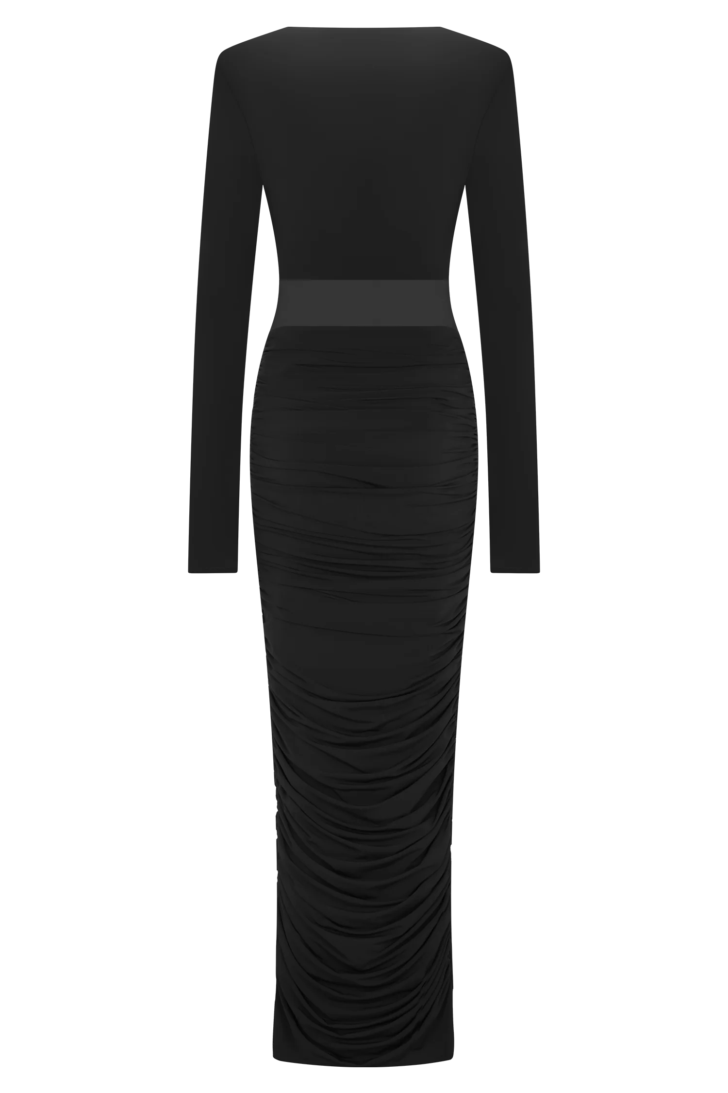 Louanne Slinky Long Sleeve Maxi Dress - Black