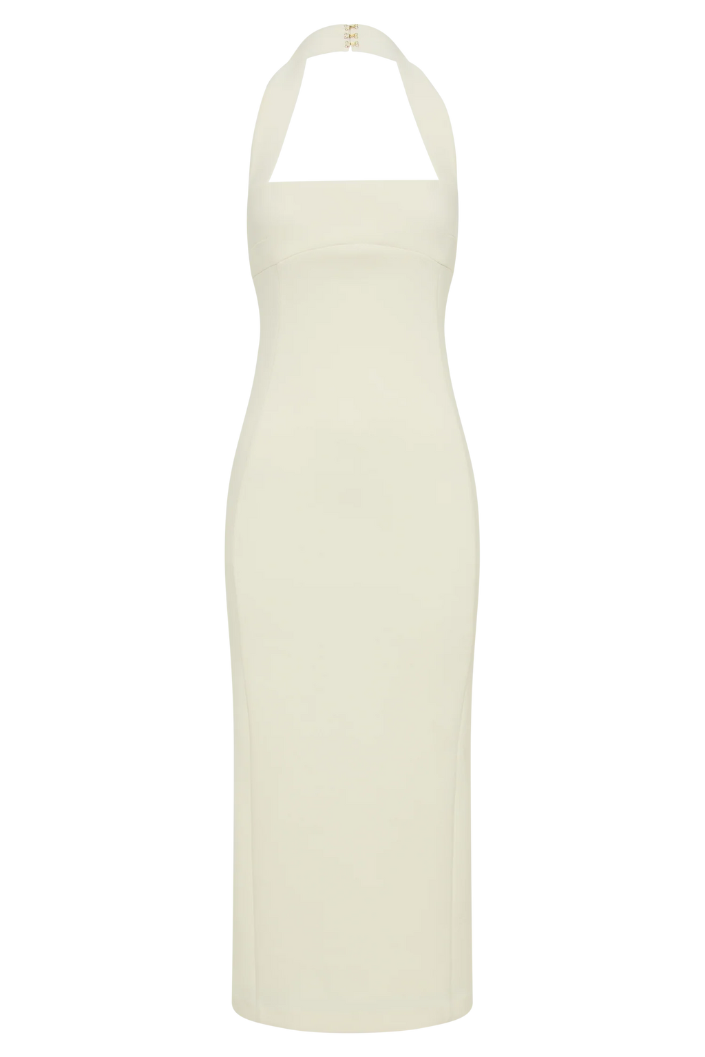 Amelita Suiting Halter Midi Dress - Ivory