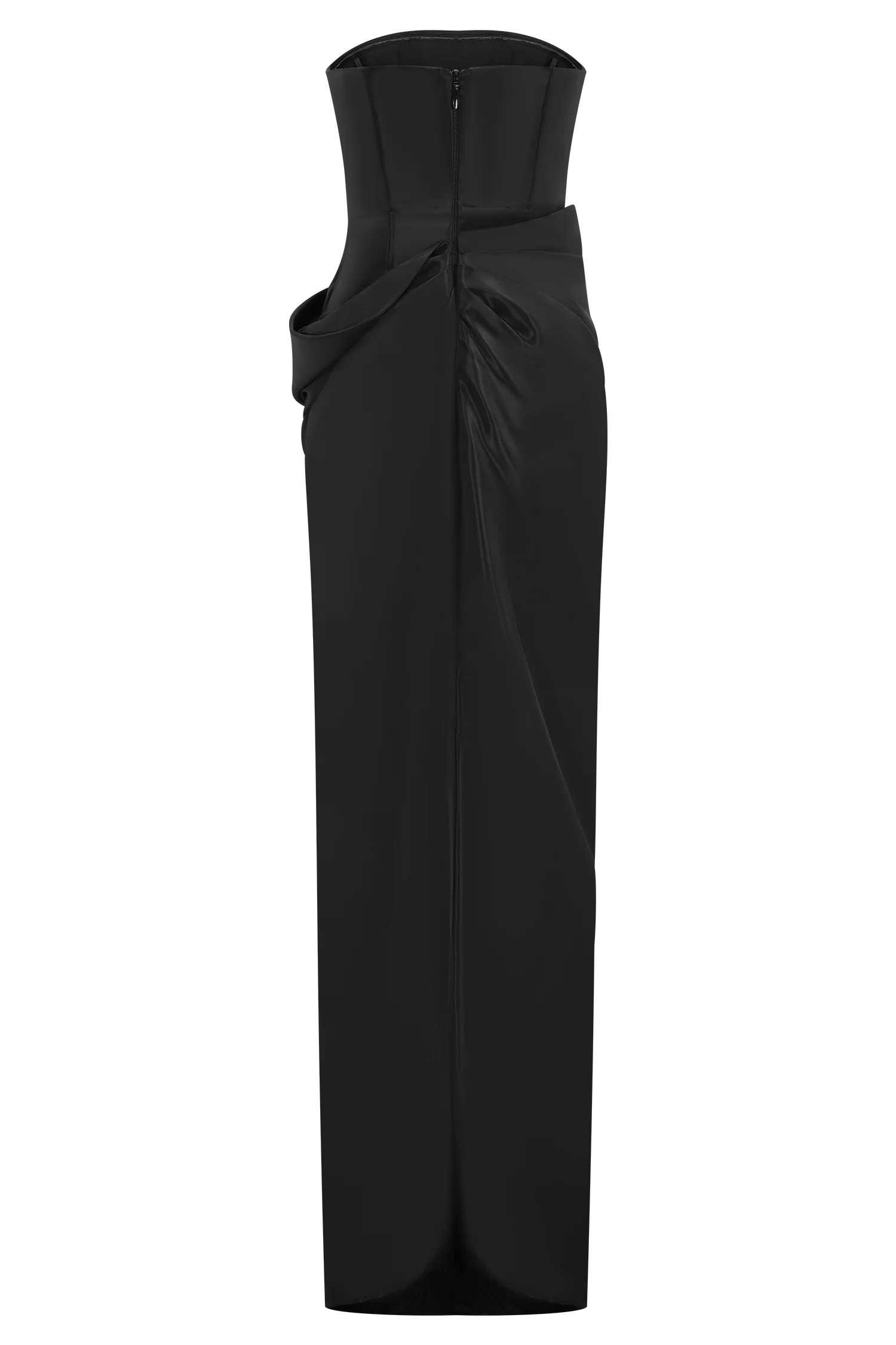 Calliope Strapless Organza Maxi Dress - Black
