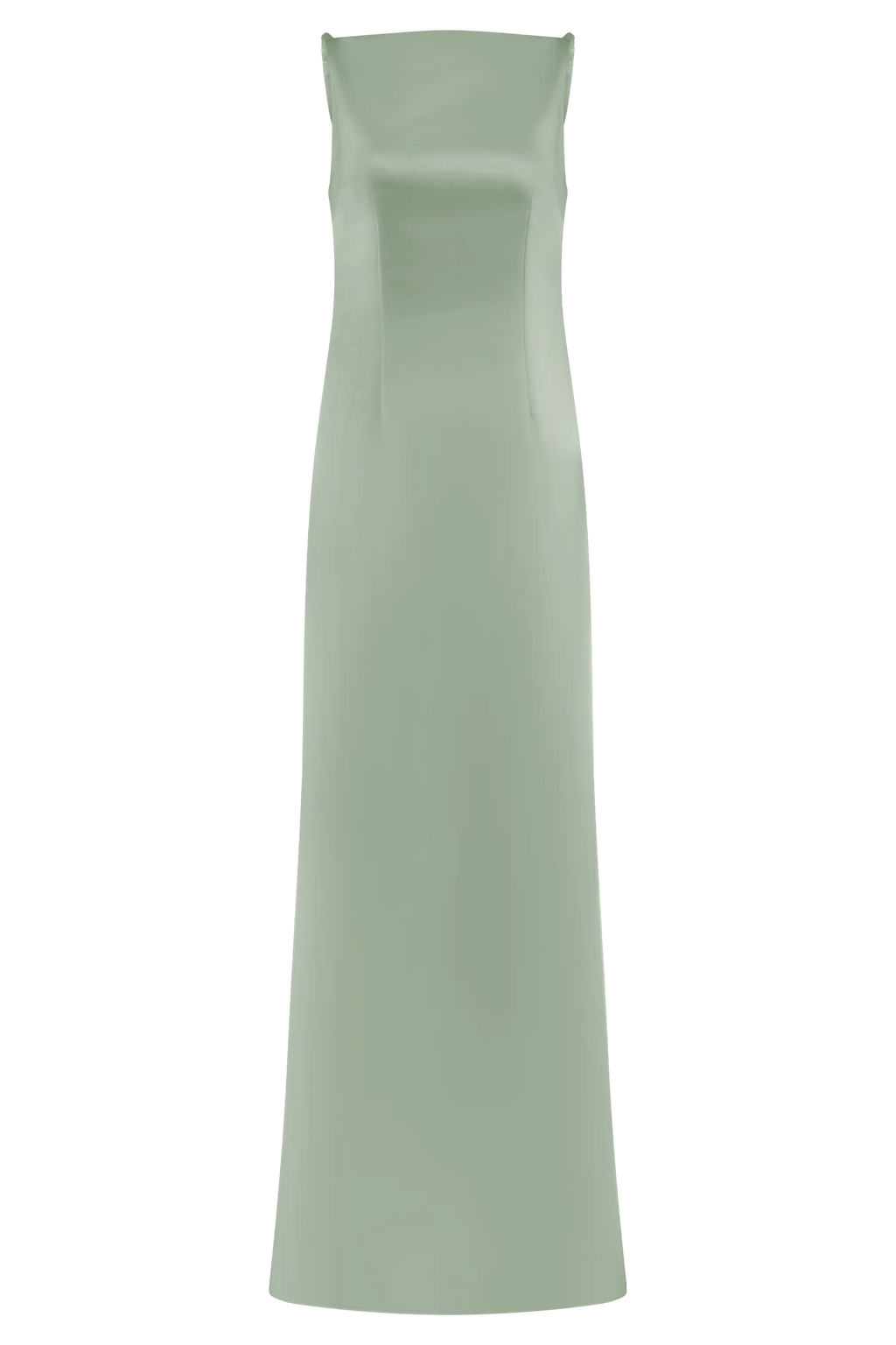 Violet Sleeveless Satin Maxi Dress - Sage