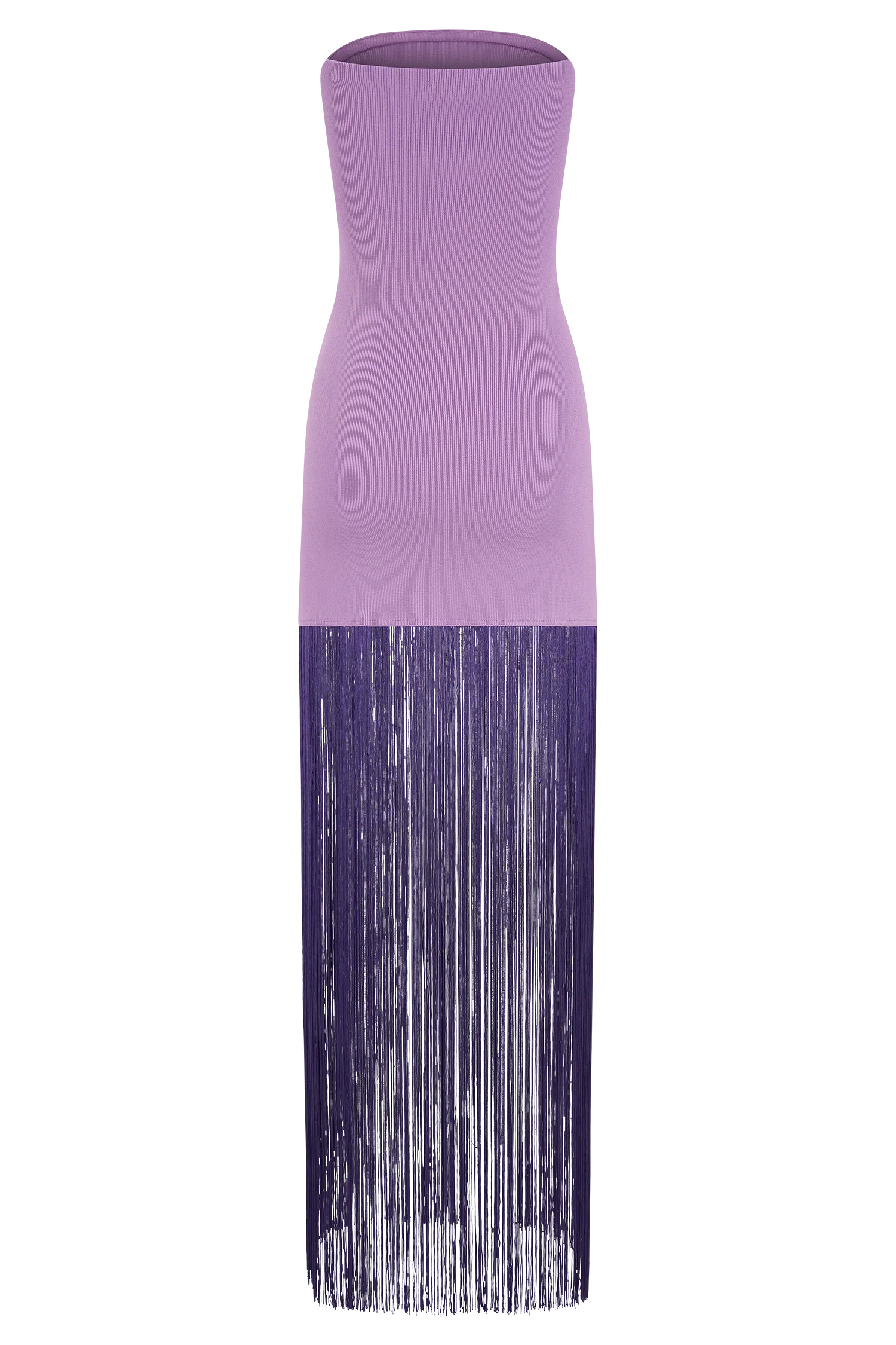 Koah Fringe Bandage Knit Maxi Dress - Purple