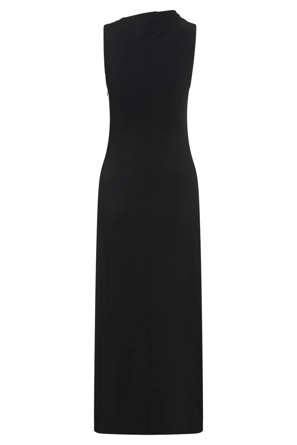 Taylor Draped Stretch Crepe Midi Dress - Black