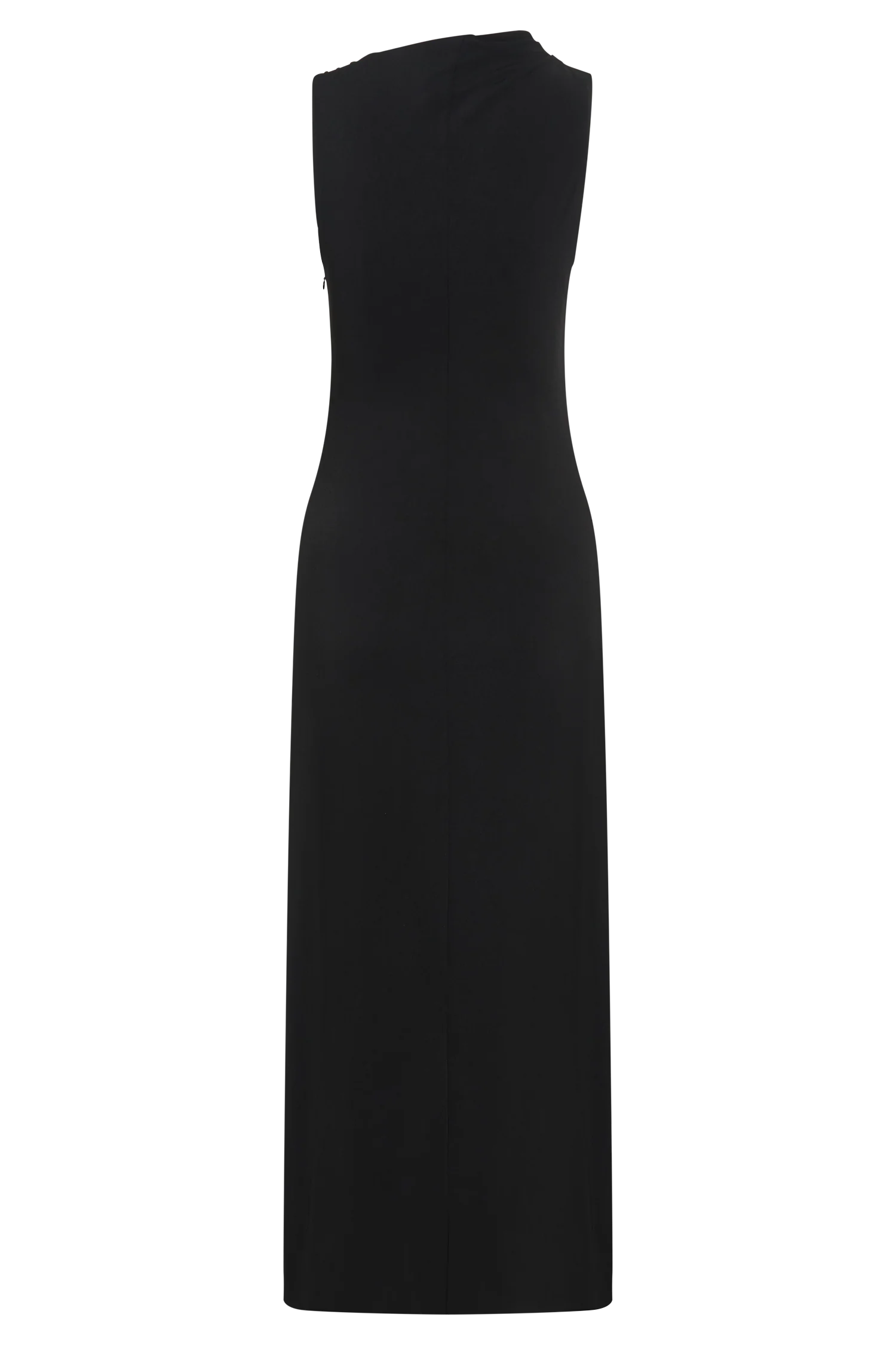 Taylor Draped Stretch Crepe Midi Dress - Black