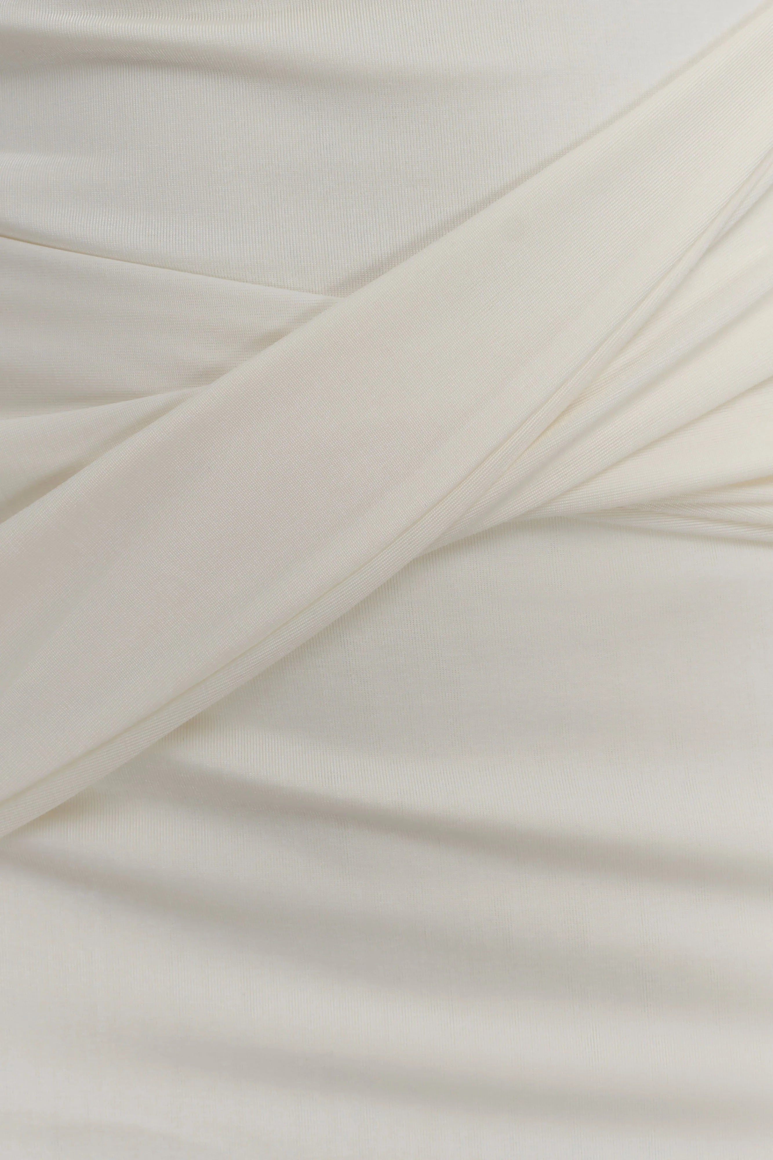 Henley Slinky Drape Mini Dress - Ivory