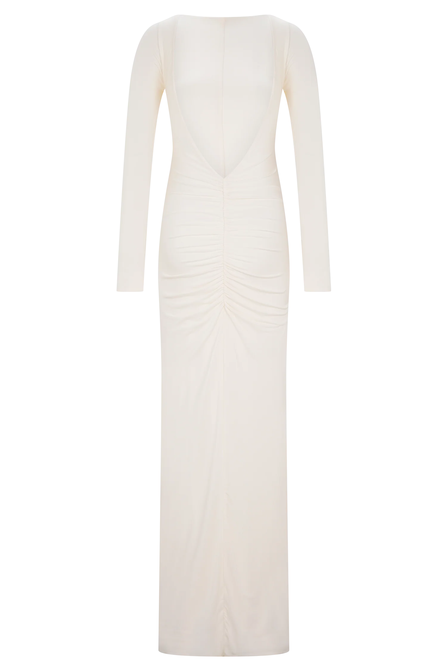 Louisa Long Sleeve Slinky Maxi Dress - Ivory