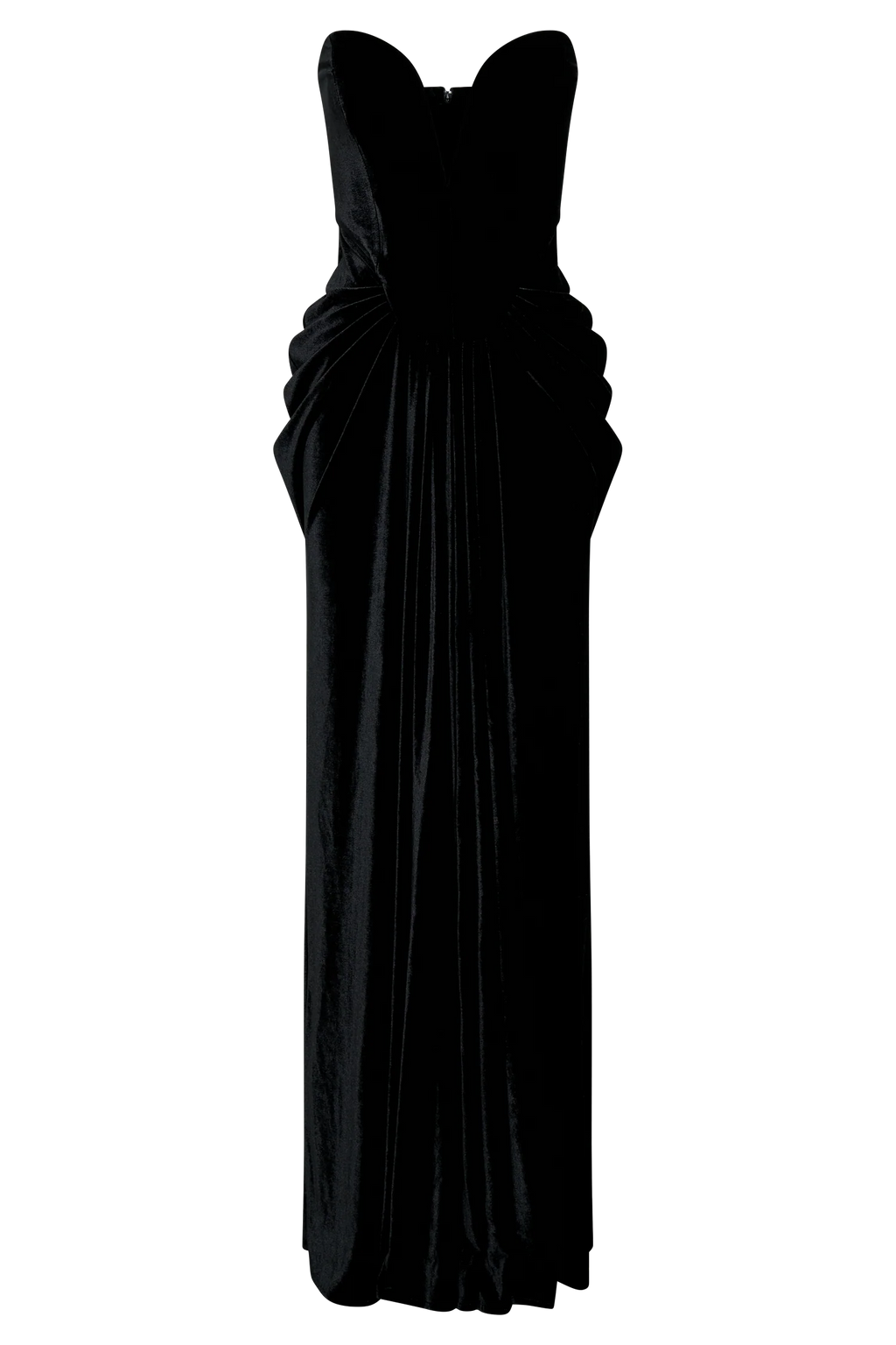 Paige Strapless Velvet Maxi Dress - Black