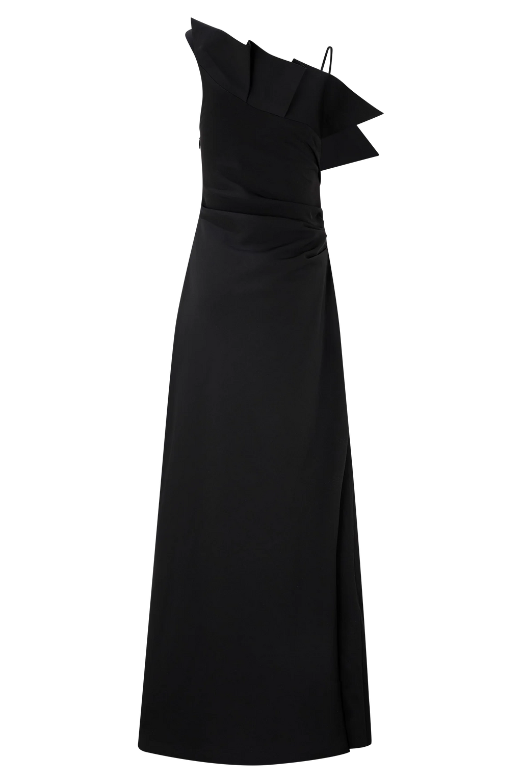 Adalyn One Shoulder Crepe Maxi Dress - Black