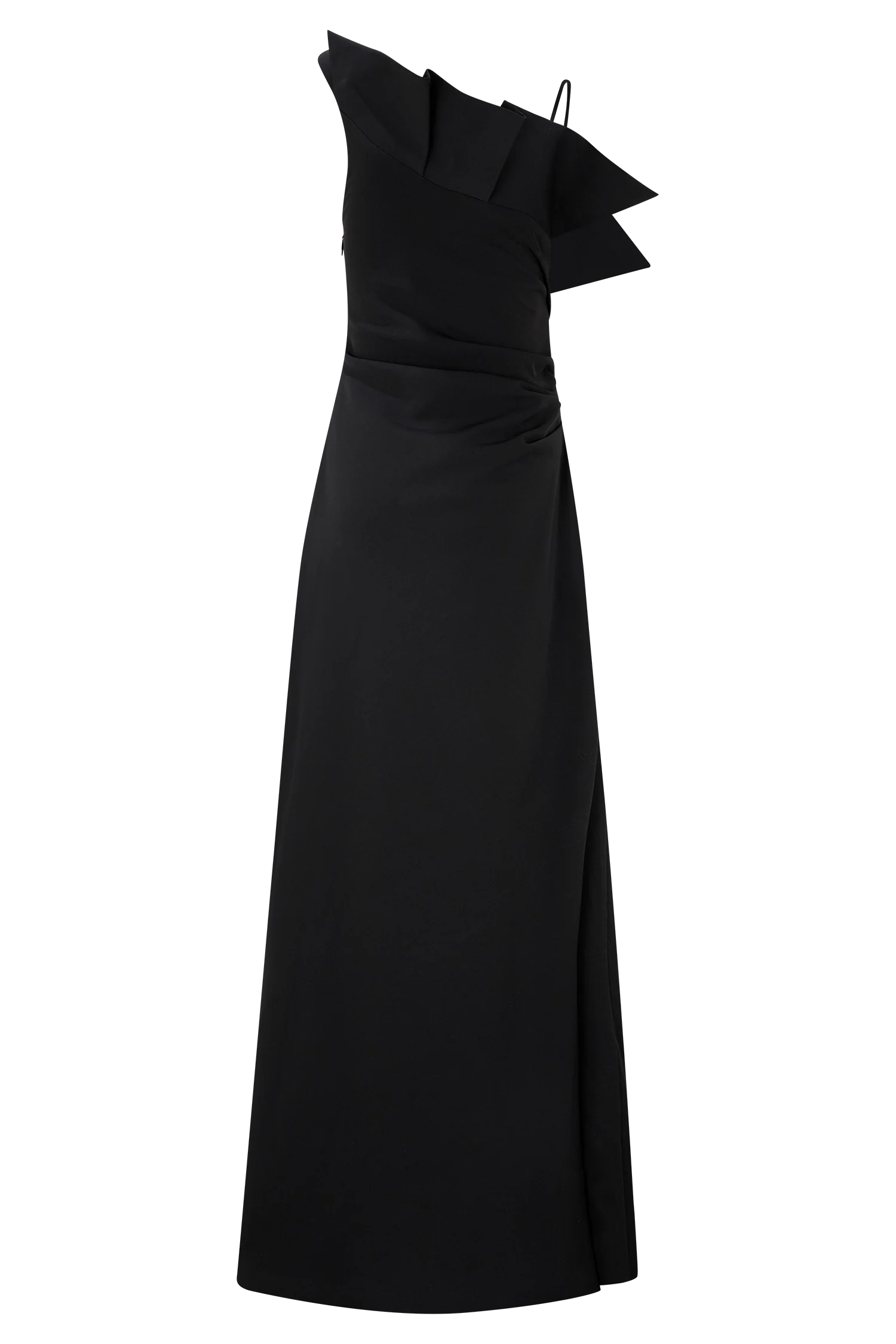 Adalyn One Shoulder Crepe Maxi Dress - Black
