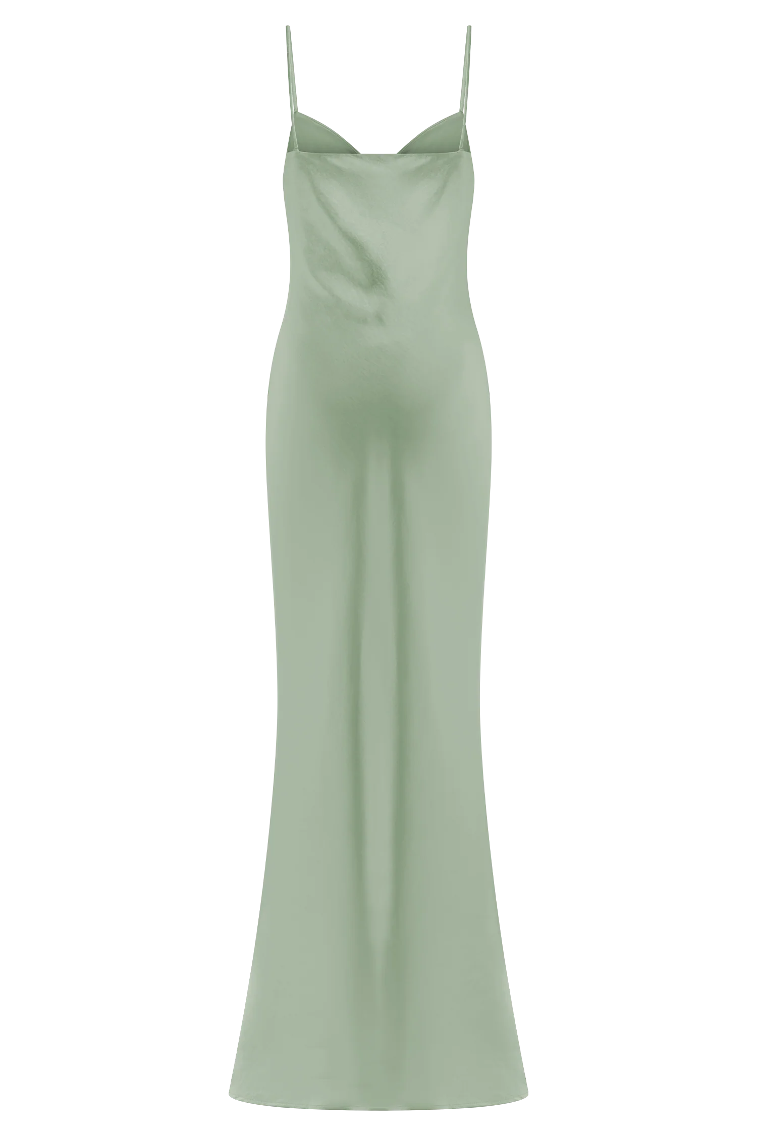 Lilly Sweetheart Satin Maxi Dress - Sage