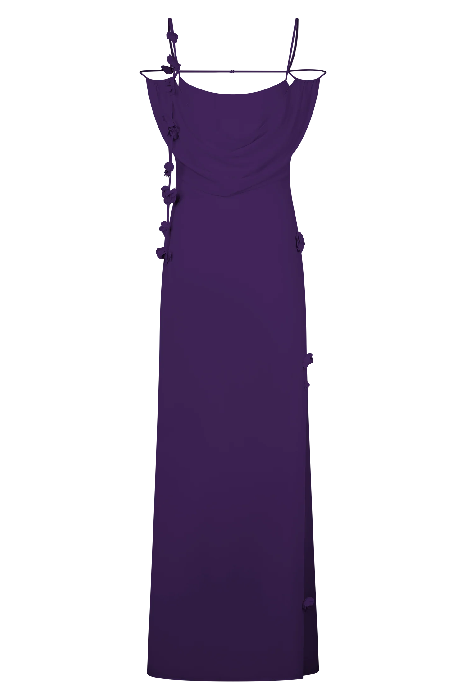 Rosalie Floral Chiffon Maxi Dress - Purple