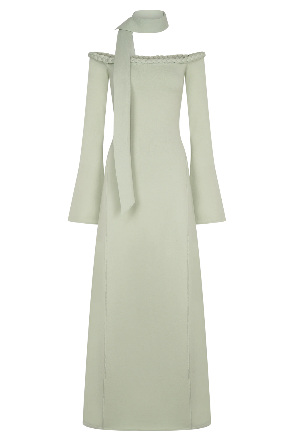 Heidi Strapless Knit Scarf Maxi Dress - Pastel Green