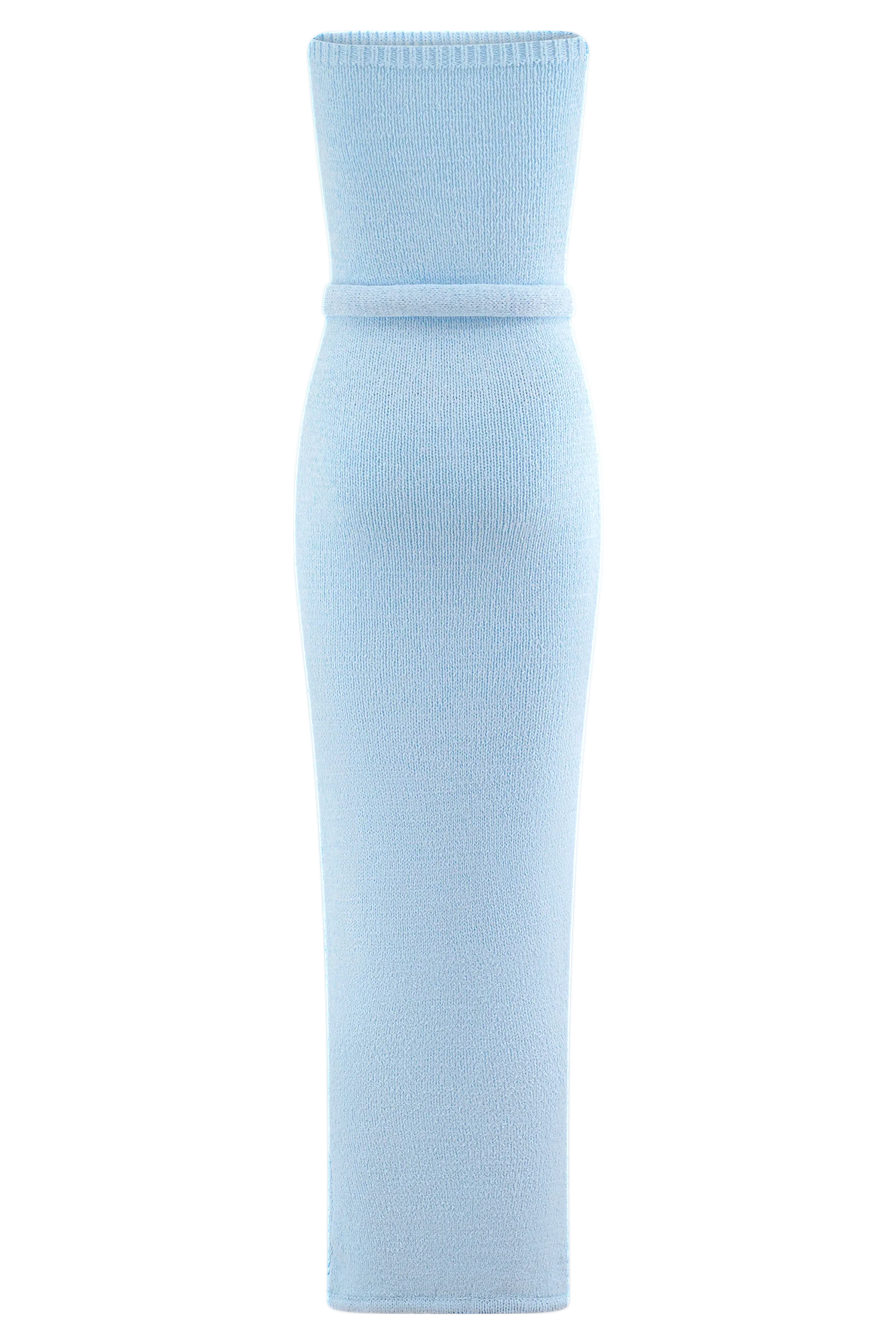 Andrea Strapless Knit Maxi Dress - Light Blue