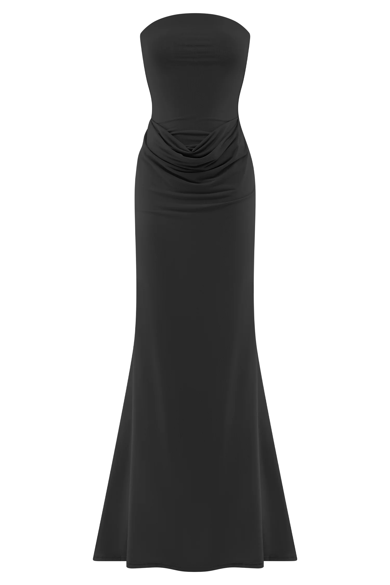 Madison Strapless Slinky Maxi Dress - Black