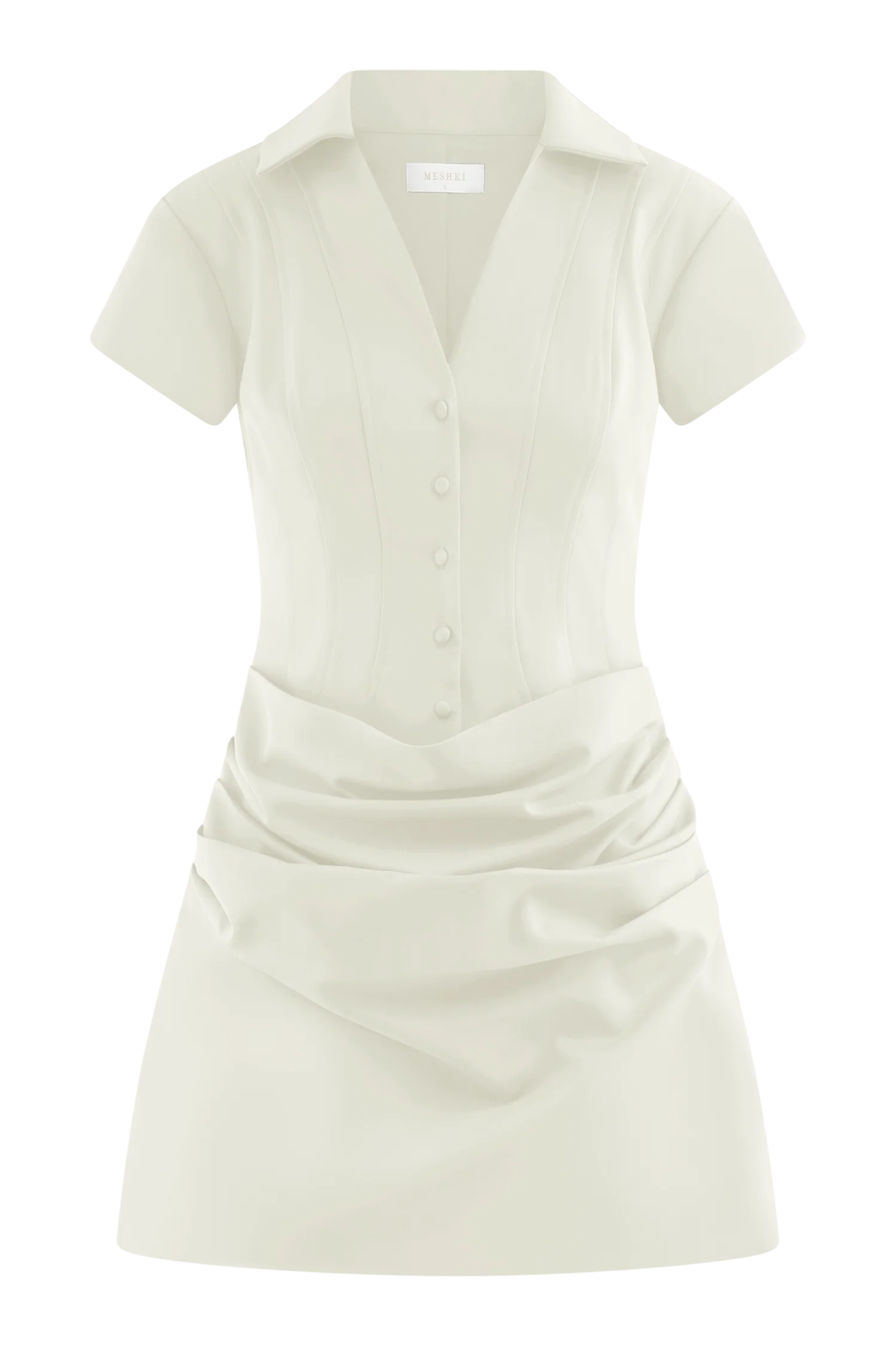 Tarryn Collared Cotton Mini Dress - White