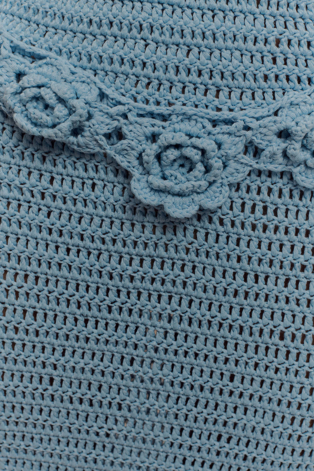 Teagan Floral Hand Crochet Midi Dress - Blue