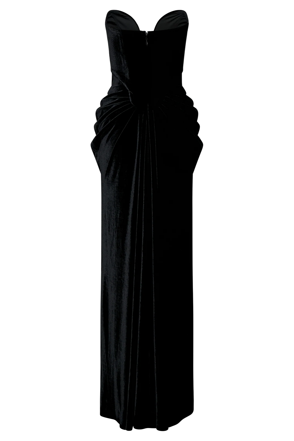 Paige Strapless Velvet Maxi Dress - Black