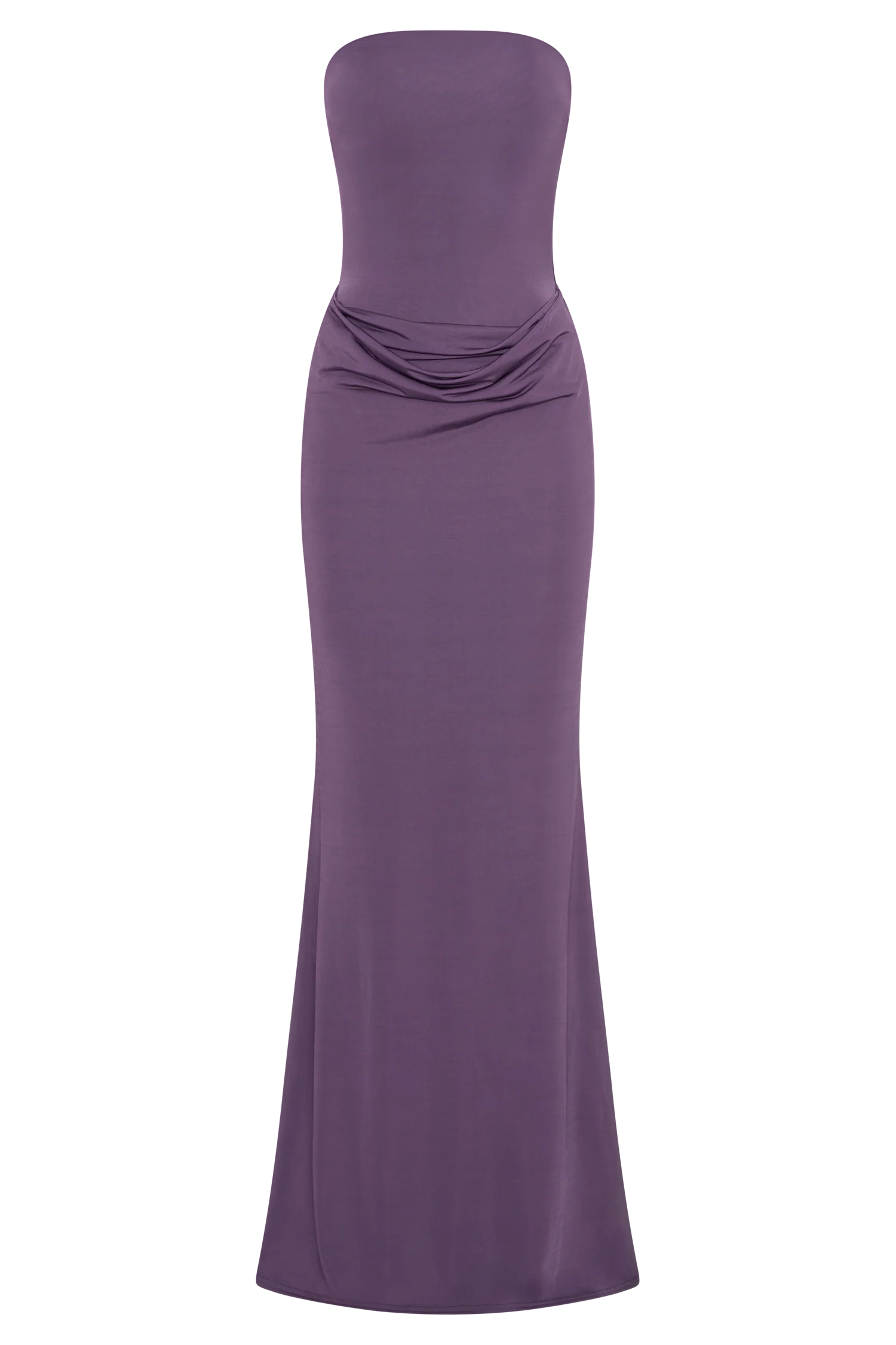 Madison Strapless Slinky Maxi Dress - Purple