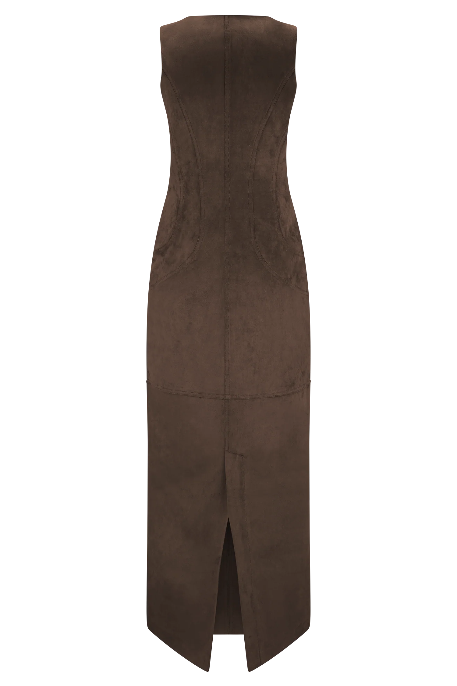 Liam Faux Suede Maxi Dress - Dark Chocolate