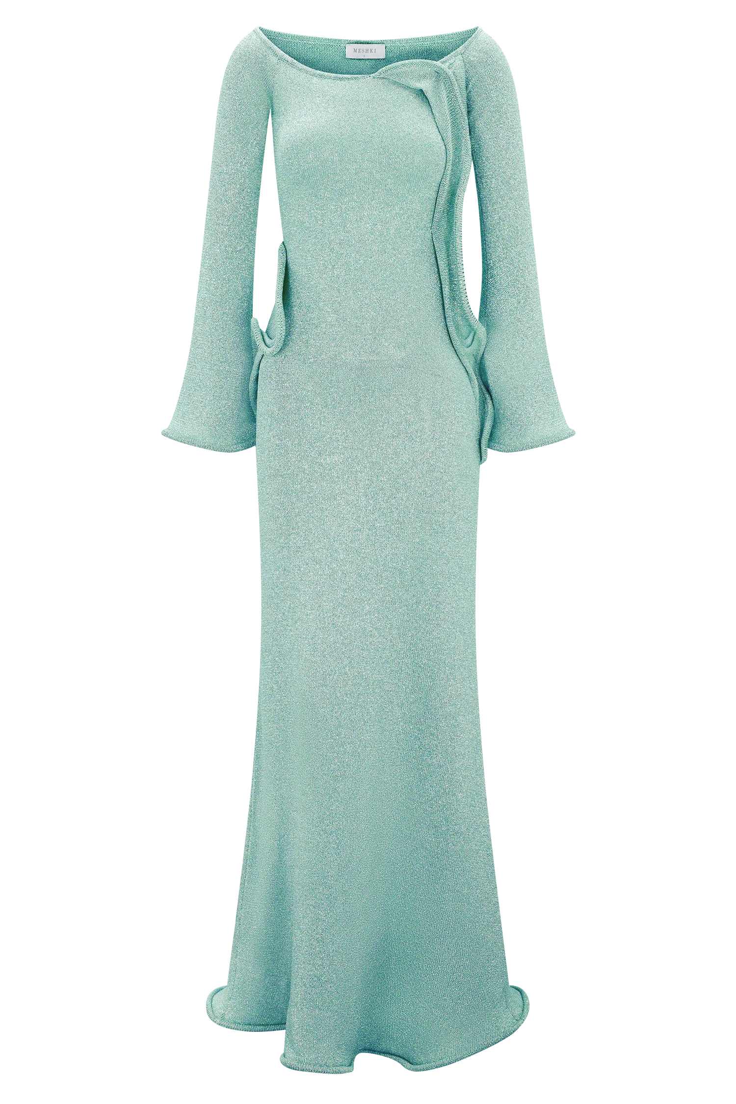 Sandrine Lurex Knit Maxi Dress - Aqua