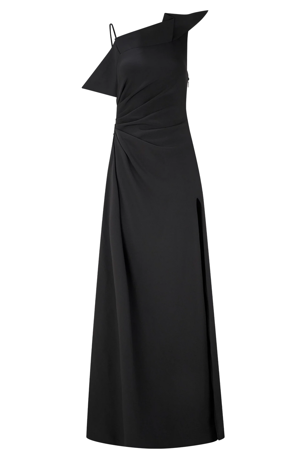 Adalyn One Shoulder Crepe Maxi Dress - Black
