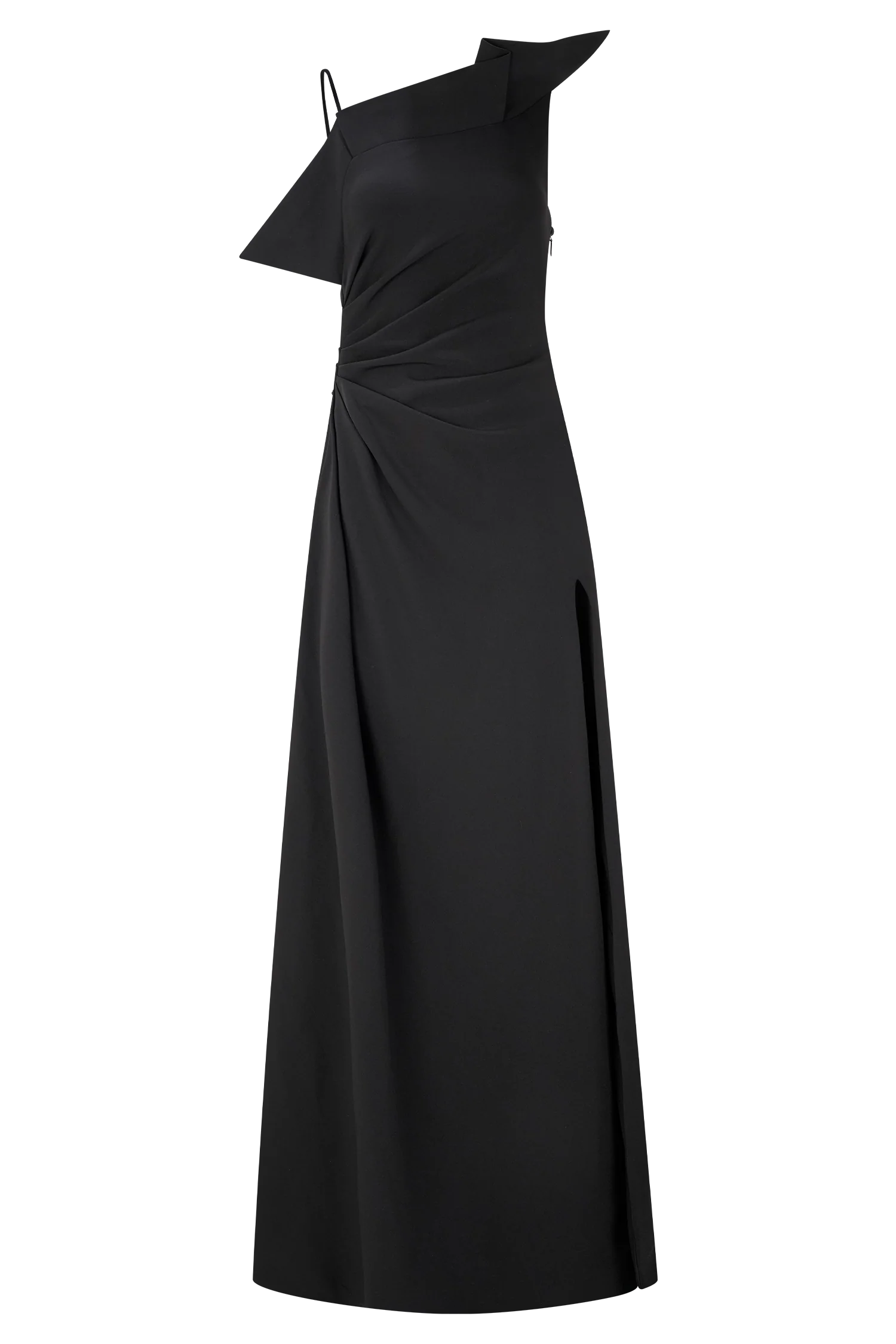 Adalyn One Shoulder Crepe Maxi Dress - Black