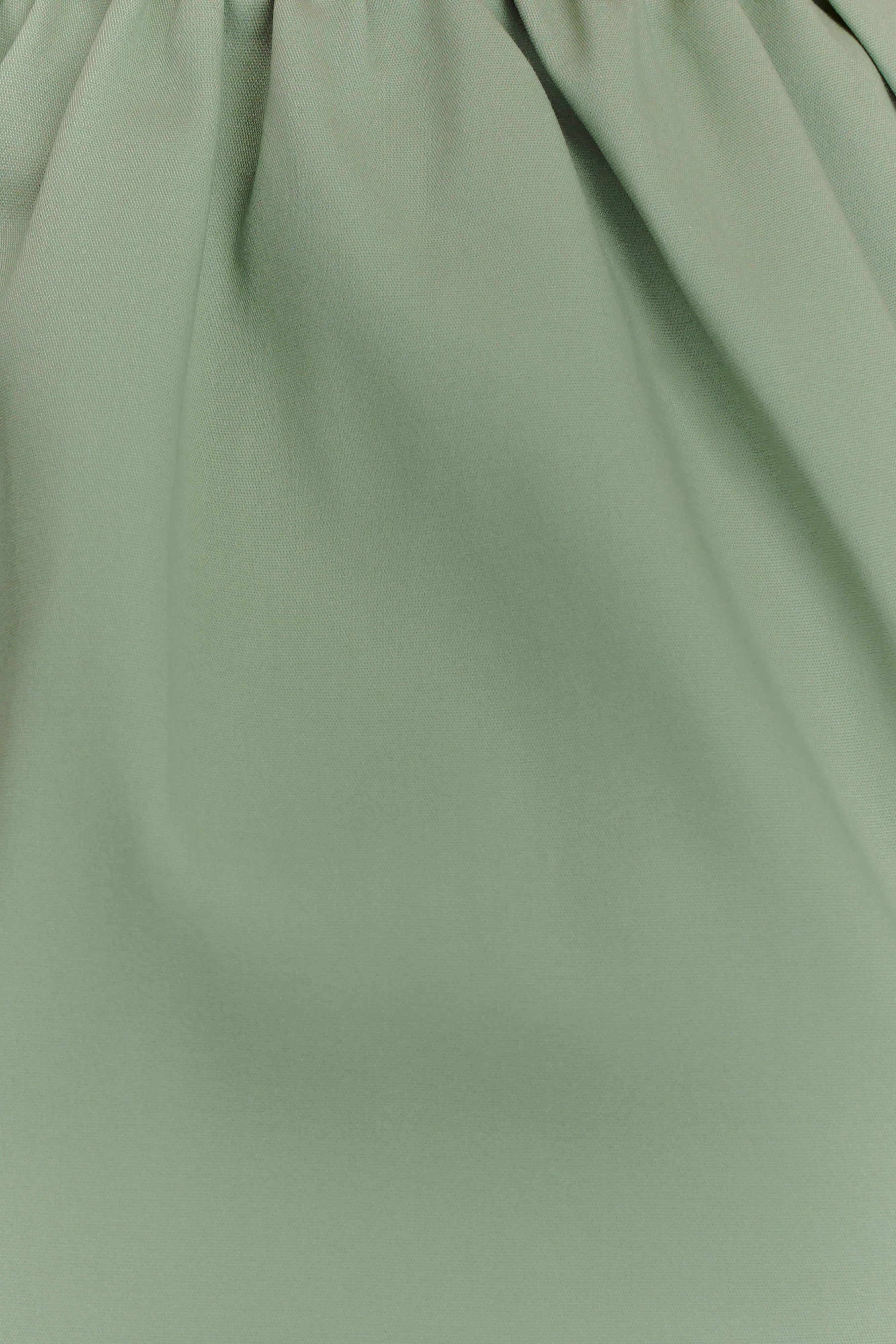 Ariana Pleated Neck Mini Dress - Sage