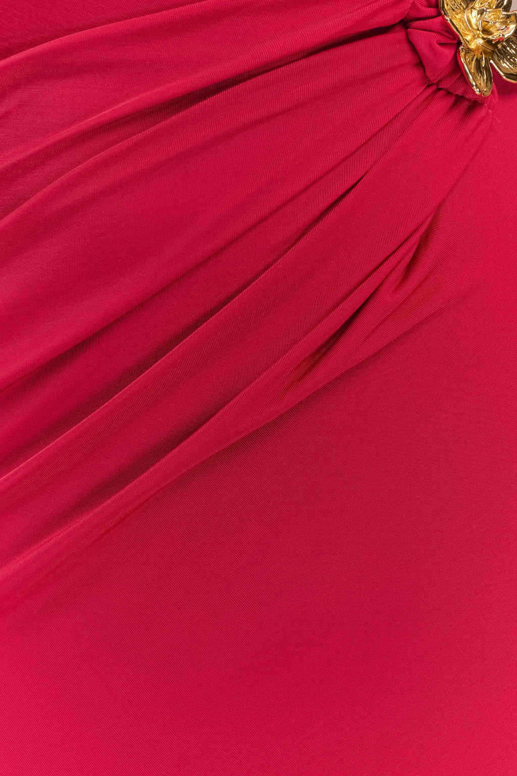 Kaida Slinky Maxi Dress With Hardware - Fuchsia Pink