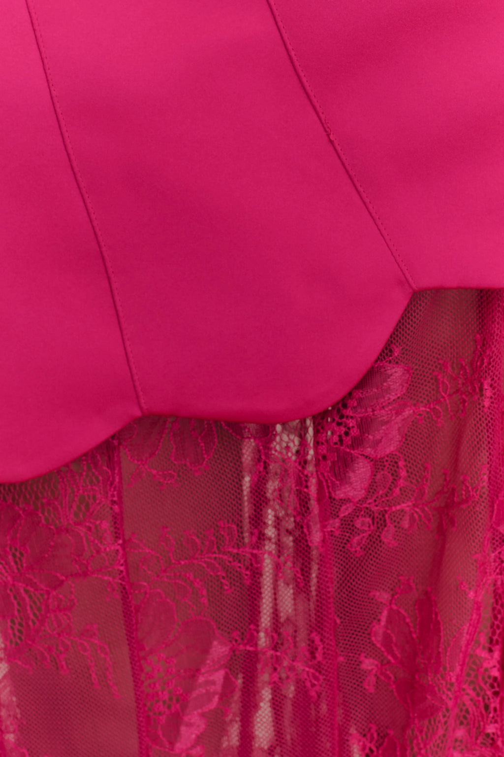 Aleena Satin And Lace Maxi Dress - Dragonfruit
