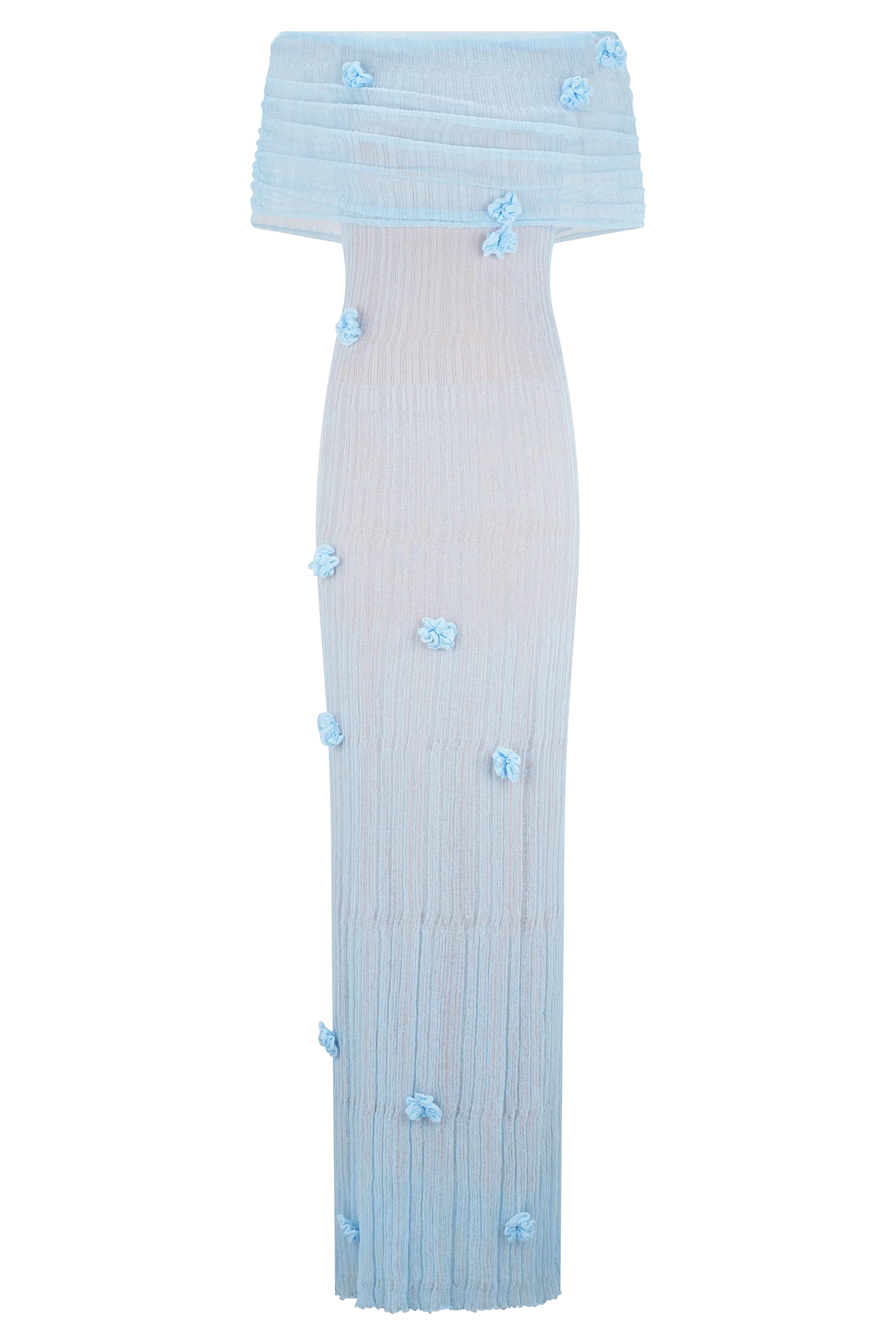 Brynn Orchid Knit Maxi Dress - Baby Blue