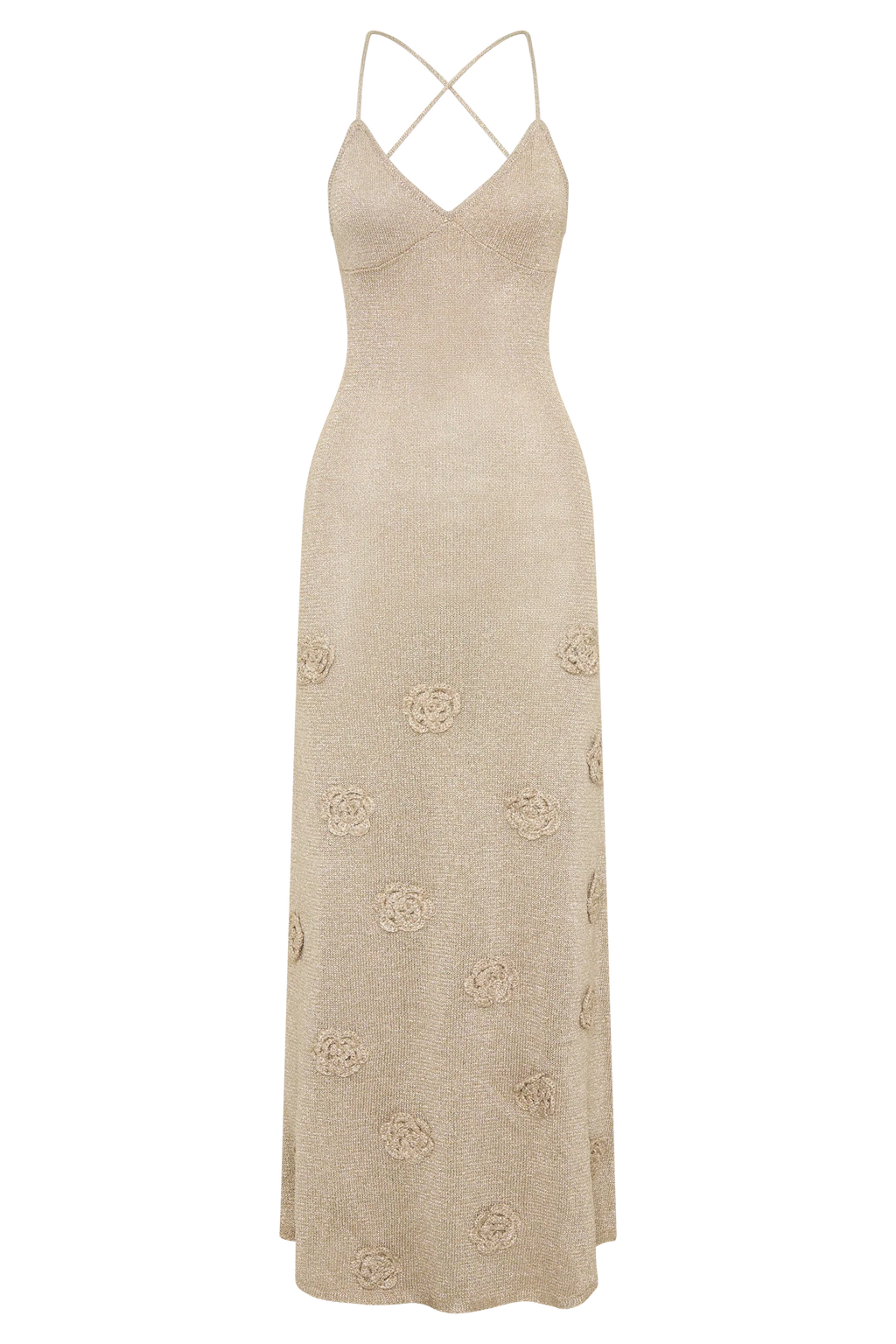 Suki Metallic Knit Maxi Dress - Gold