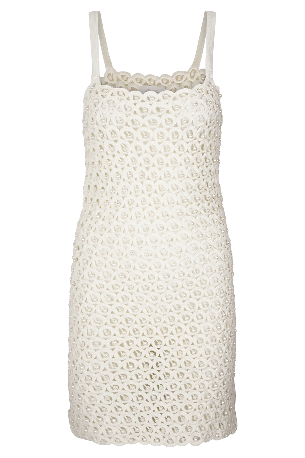 Vanessa Hand Crochet Pearl Mini Dress - Ivory