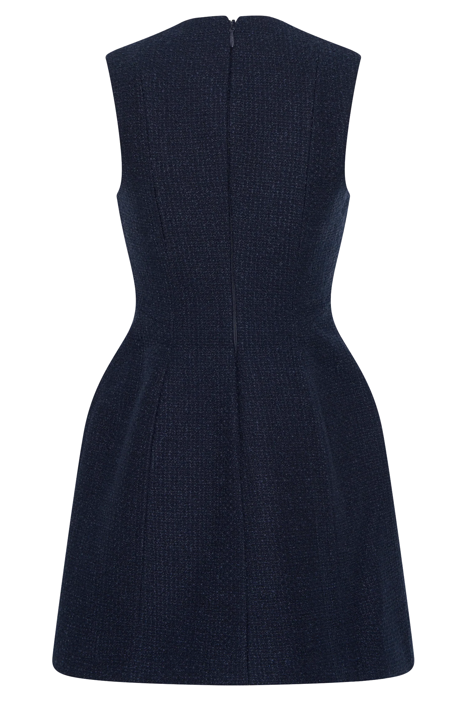 Danna Boucle Mini Dress With Pleats - Midnight Blue