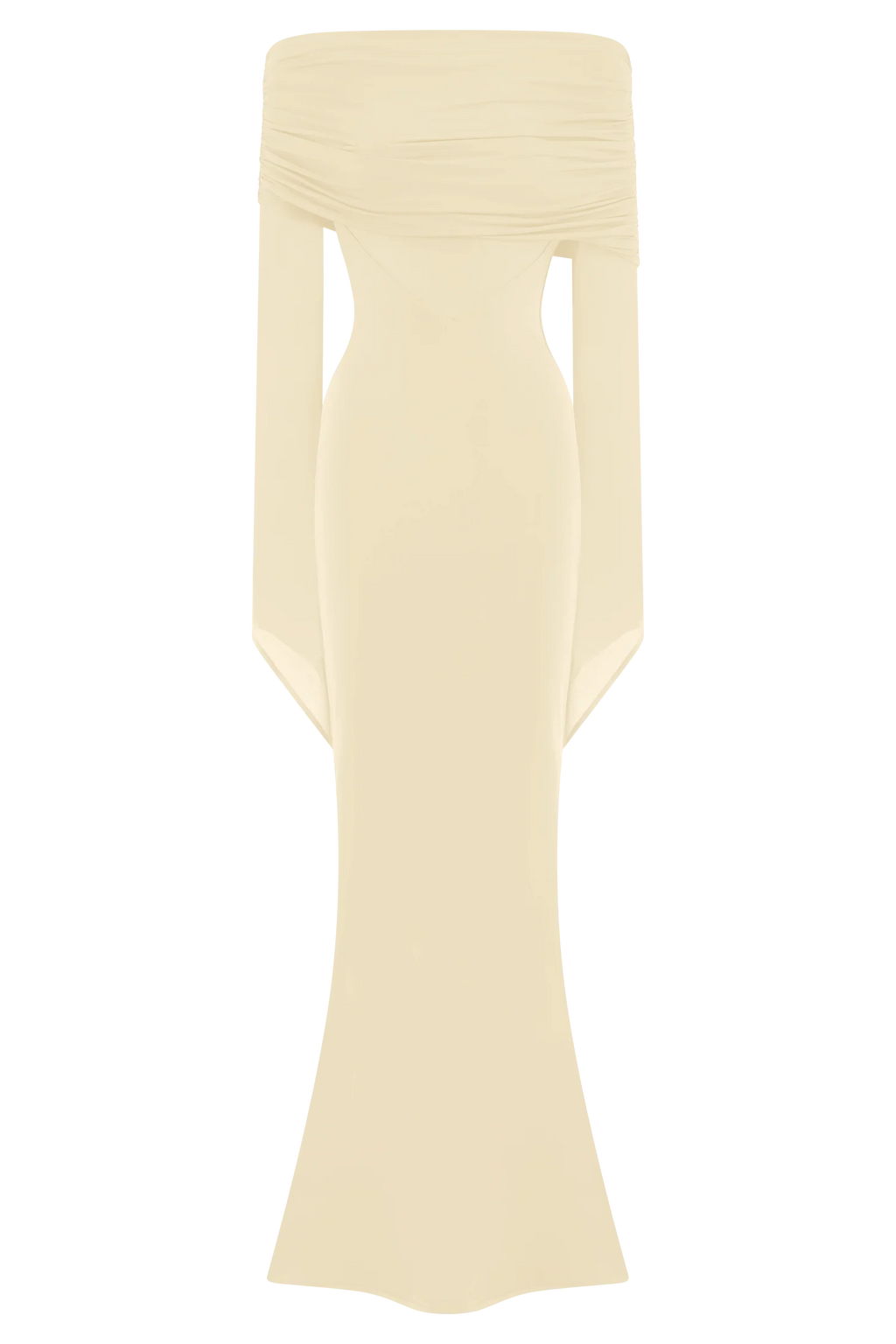 Kaitlin One Shoulder Slinky And Mesh Maxi Dress - Ivory