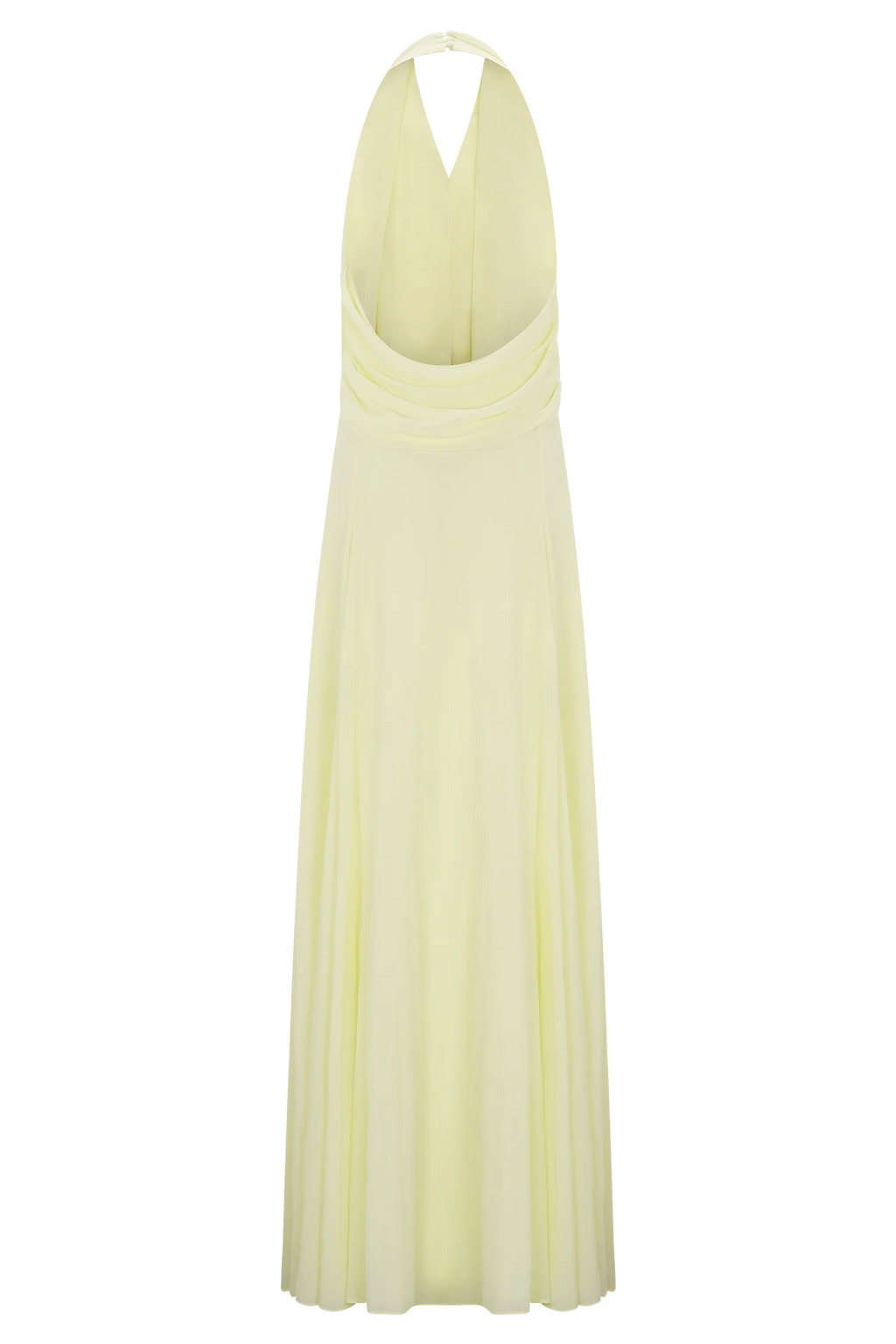 Santal Floral Chiffon Halter Maxi Dress - Lemon