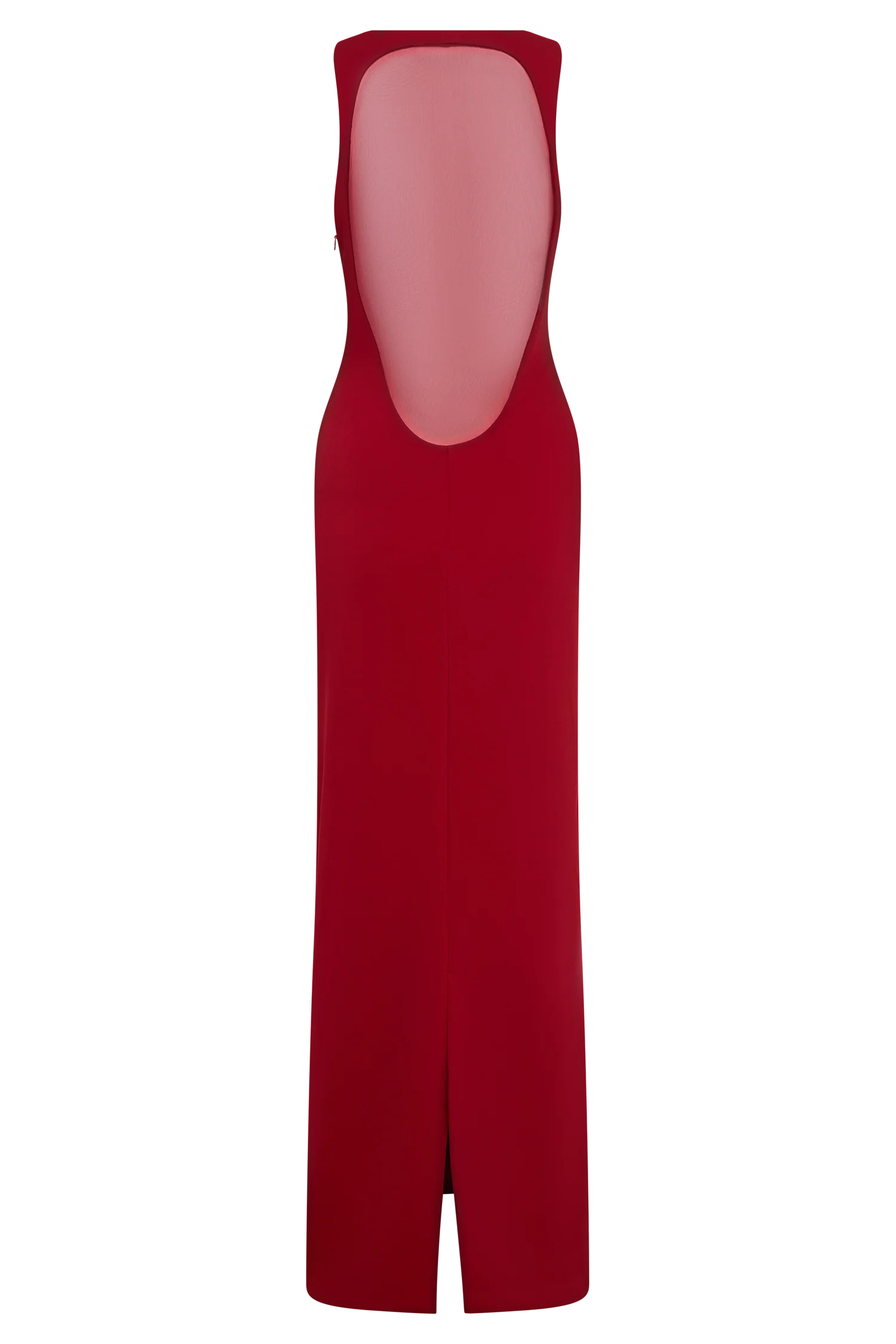 Marlon Crepe And Mesh Maxi Dress - Cherry Red