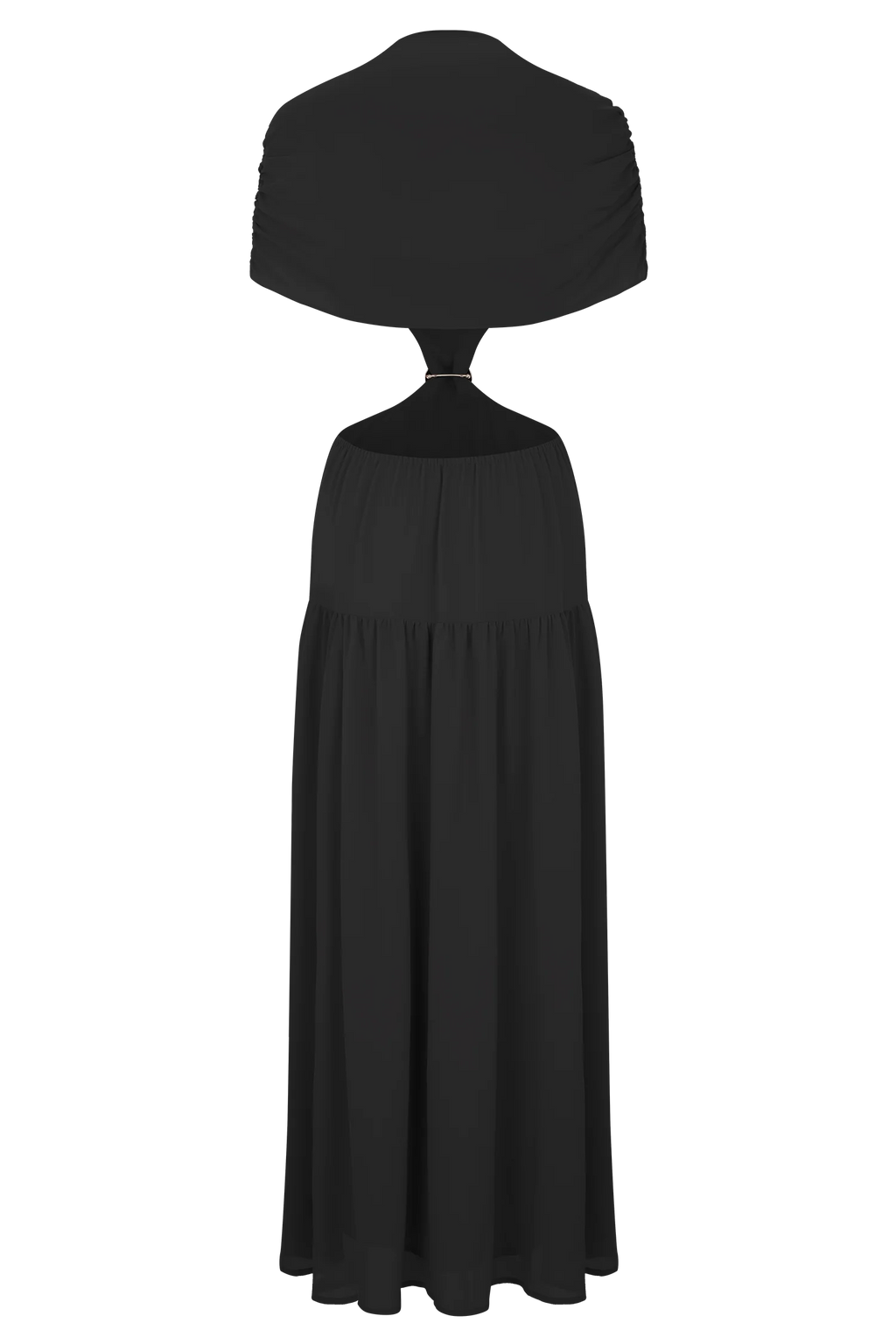 Georgina Chiffon Midi Dress - Black
