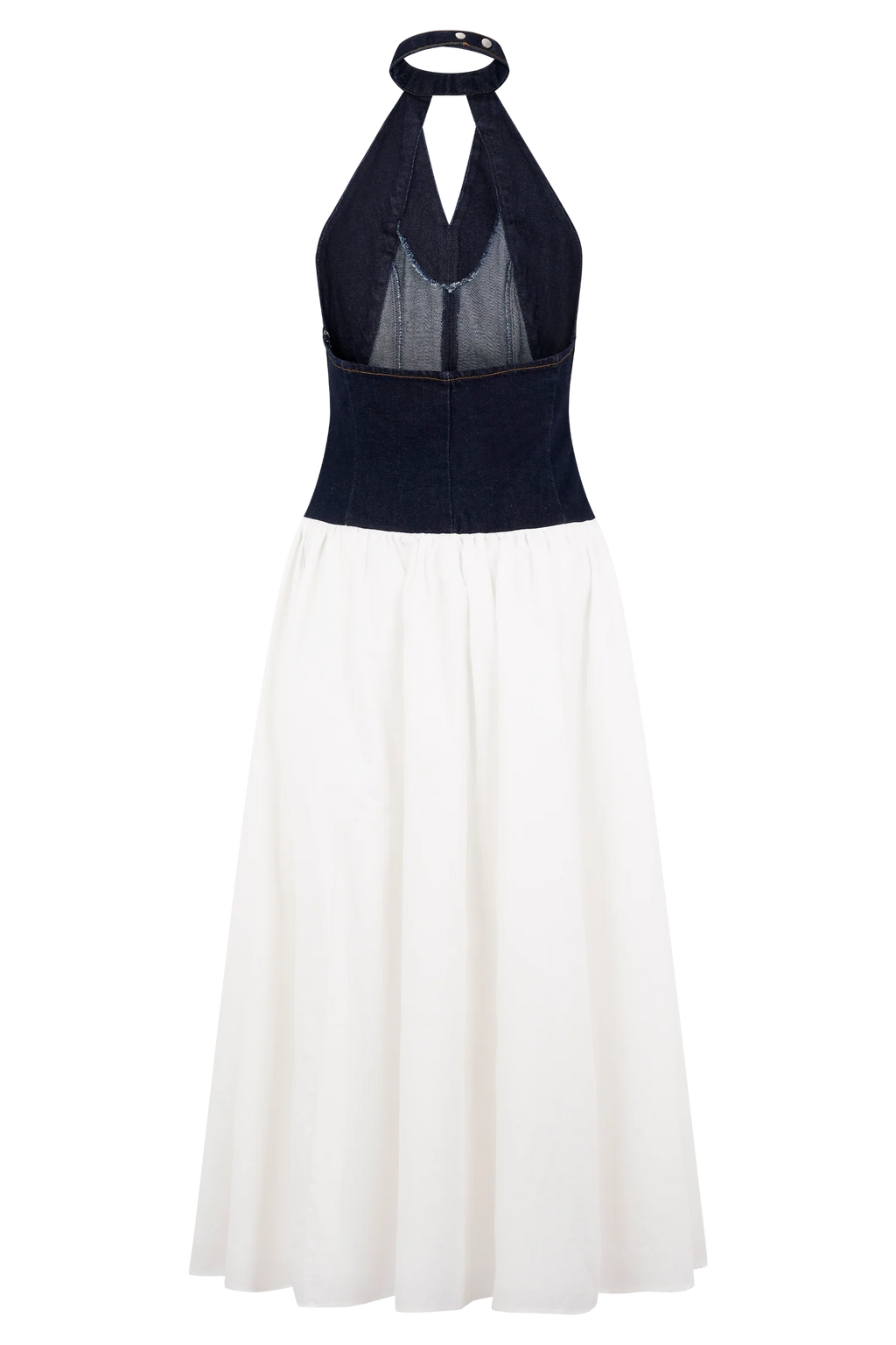 Ashwin Denim Cotton Midi Dress - Indigo Blue