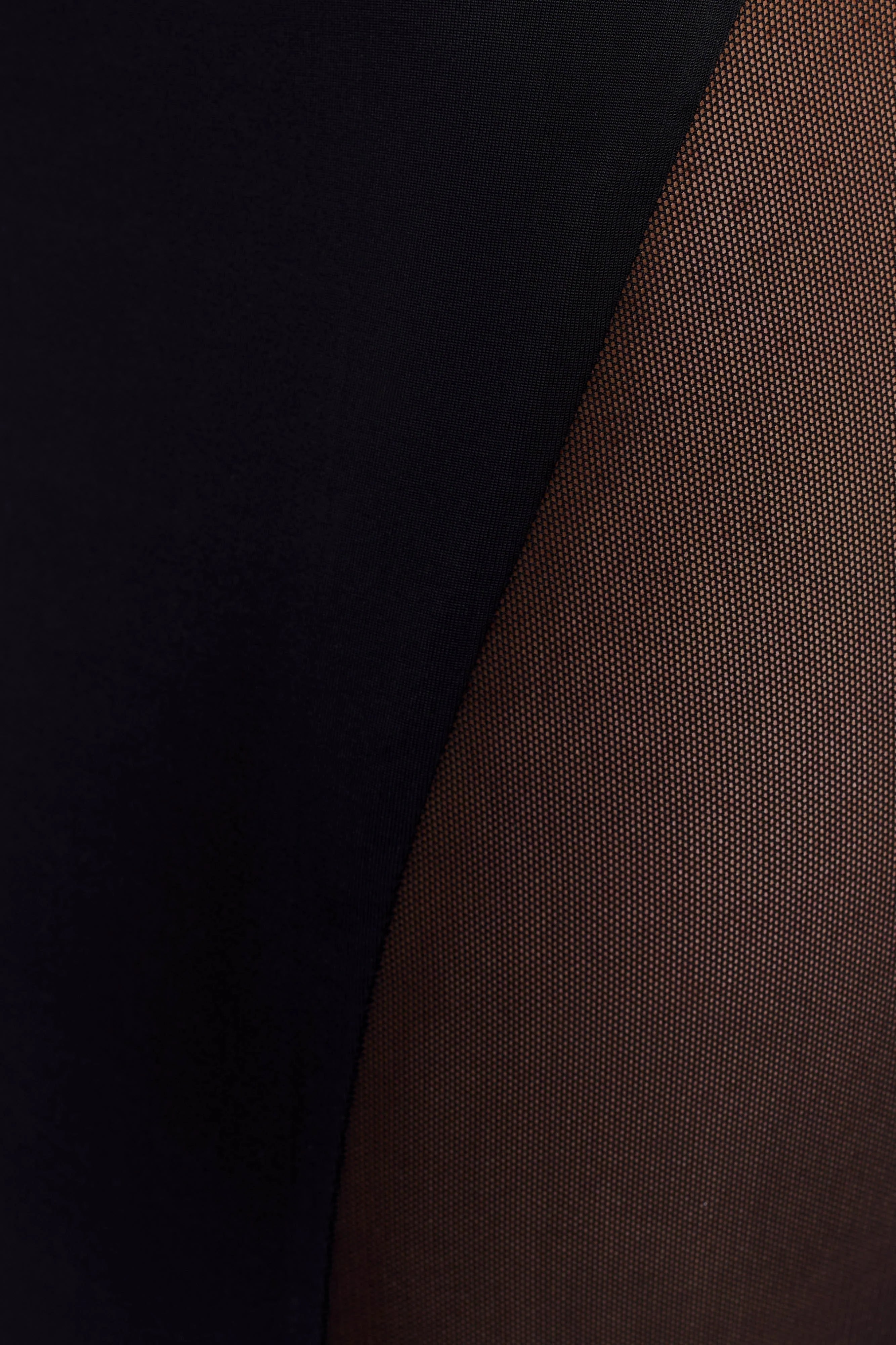 Wyatt Slinky And Mesh Maxi Dress - Black