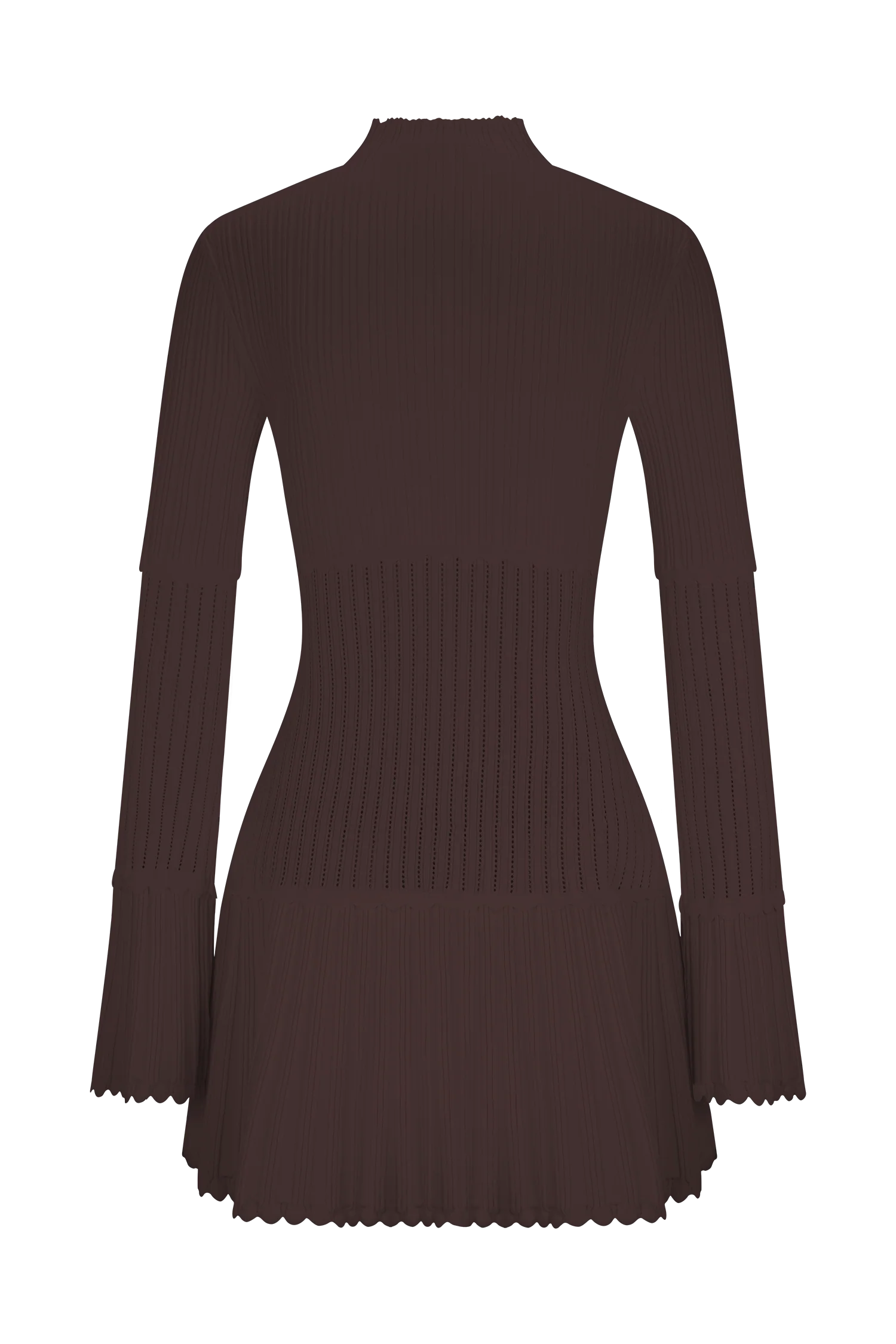 Adena Pointelle Knit Mini Dress - Chocolate