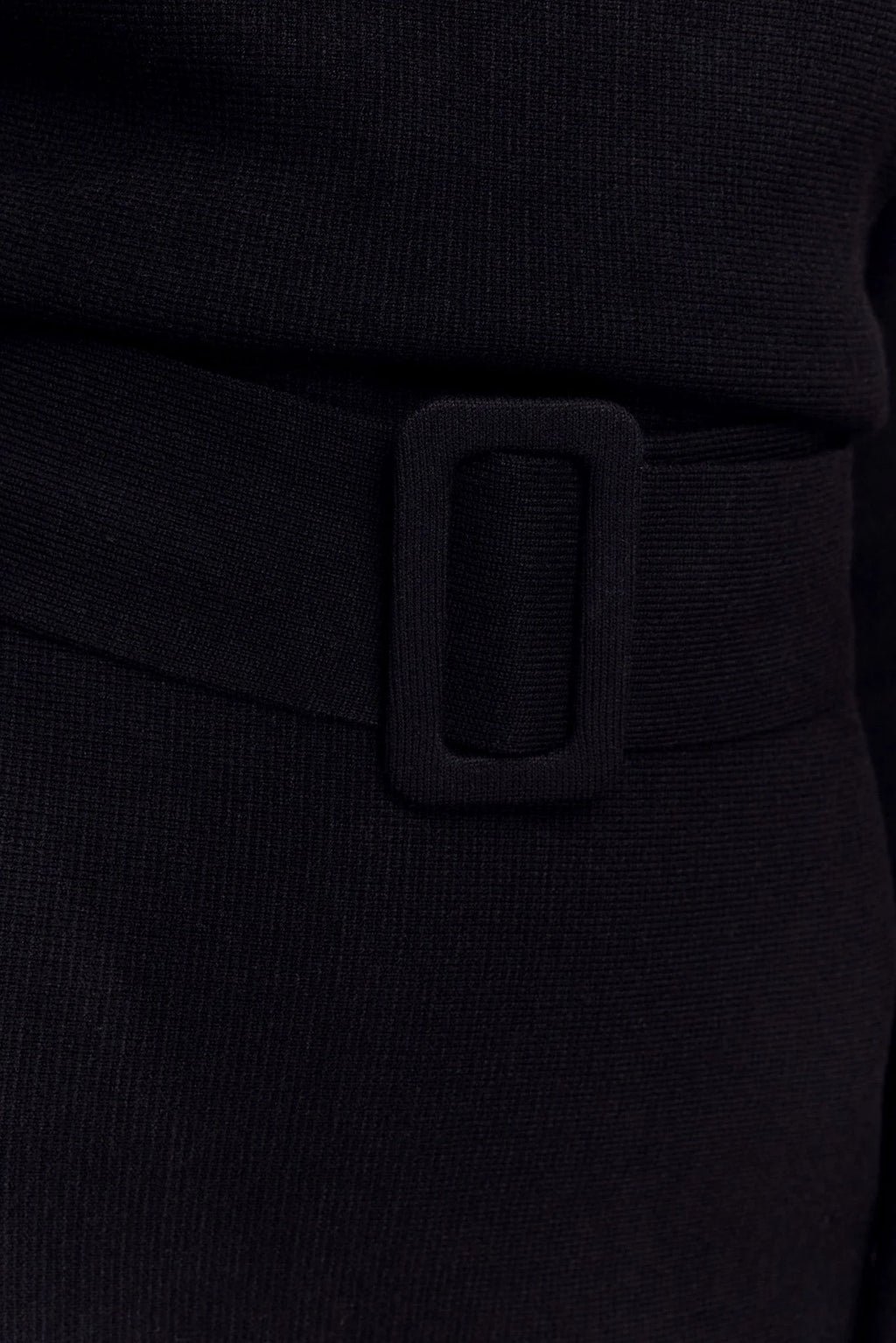 Kassie Belt Tie Knit Mini Dress - Black